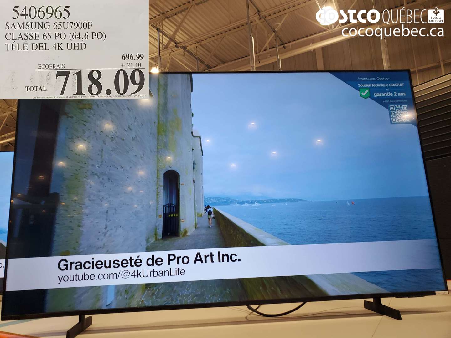 5406965 SAMSUNG 65U7900F CLASSE 65 PO (64.6 PO) TÉLÉ DEL 4K UHD $718.09