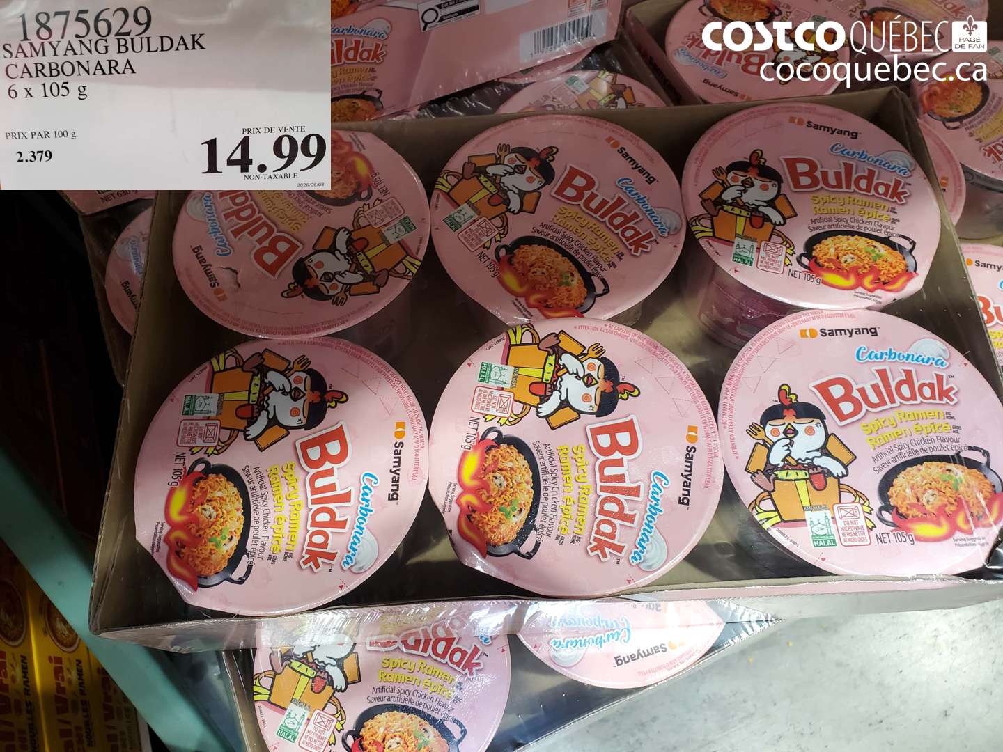1875629 SAMYANG BULDAK CARBONARA 6 X 105 G $14.99