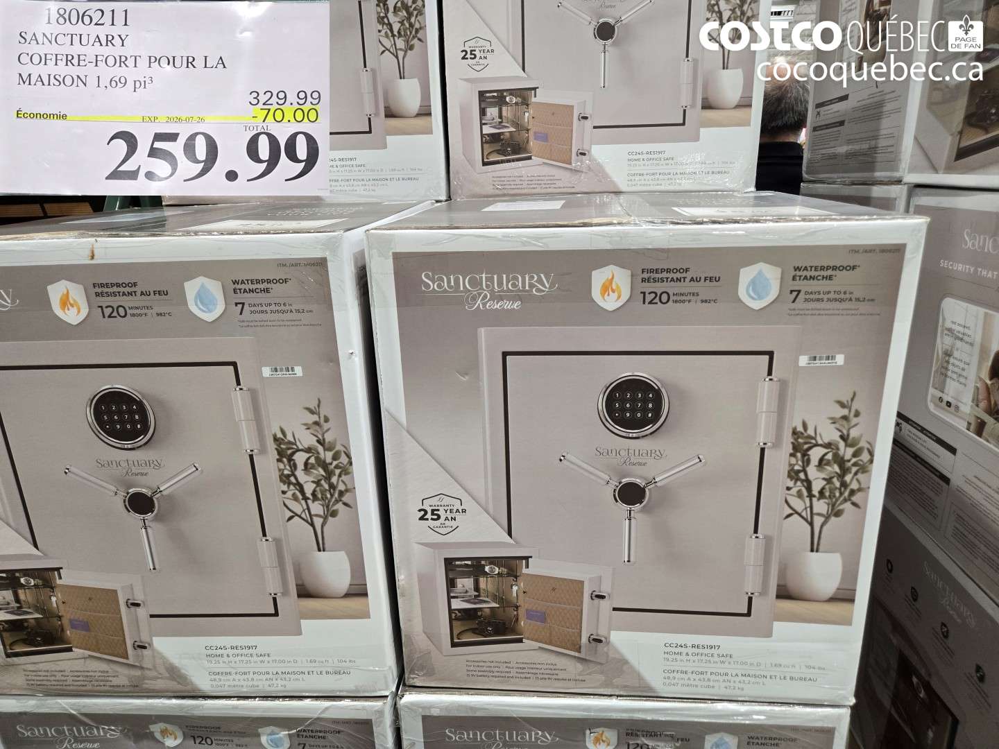 1806211 SANCTUARY COFFRE-FORT POUR LA MAISON 1.69 PI3 ($70.00 INSTANT SAVINGS EXPIRES ON 2026-07-26) $259.99