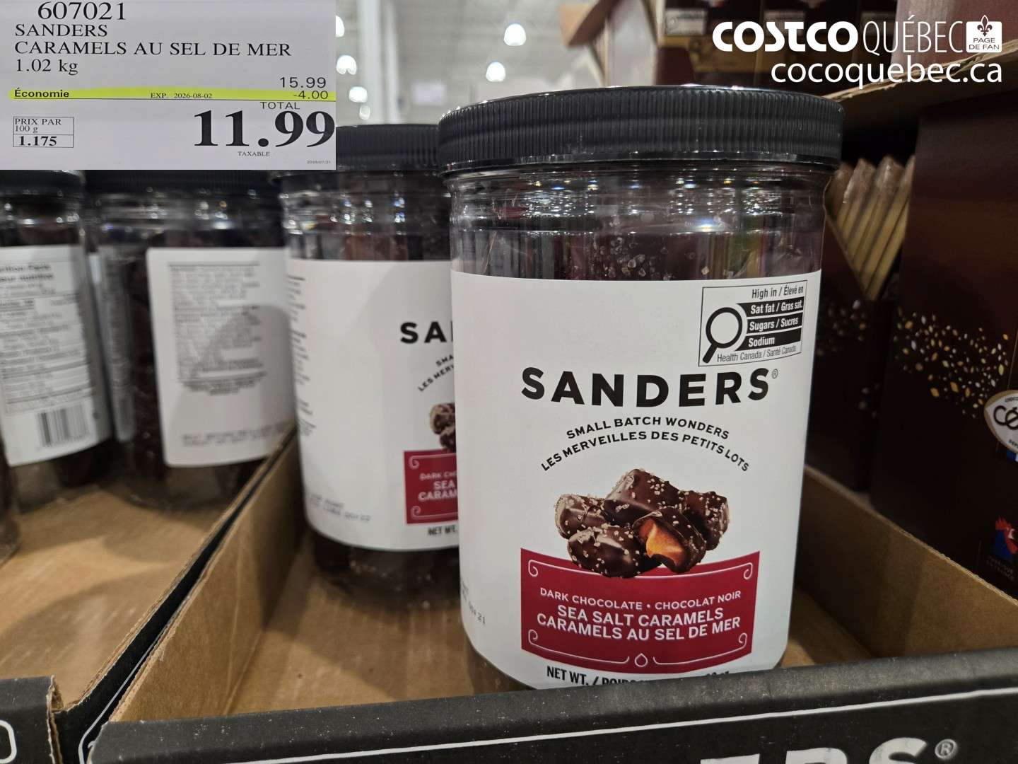 607021 SANDERS CARAMELS AU SEL DE MER ($4.00 INSTANT SAVINGS EXPIRES ON 2026-08-02) $11.99