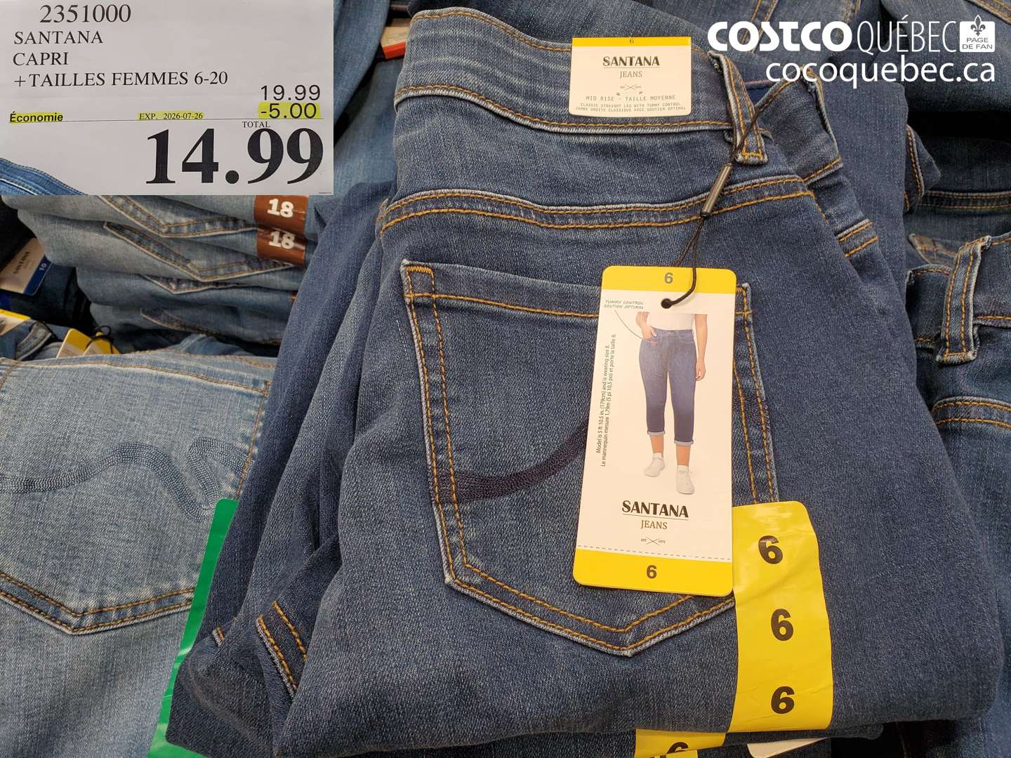 2351000 SANTANA CAPRI + TAILLES FEMMES 6-20 ($5.00 INSTANT SAVINGS EXPIRES ON 2026-07-26) $14.99