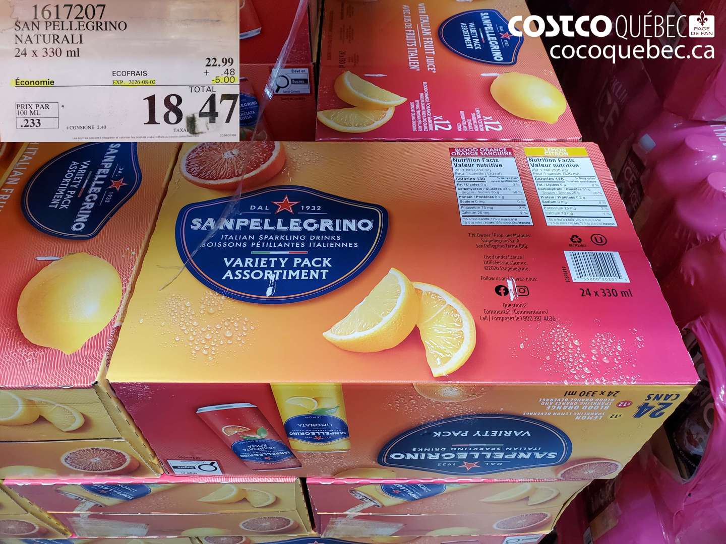 1617207 SAN PELLEGRINO NATURALI 24 X 330 ML ($5.00 INSTANT SAVINGS EXPIRES ON 2026-08-02) $18.47