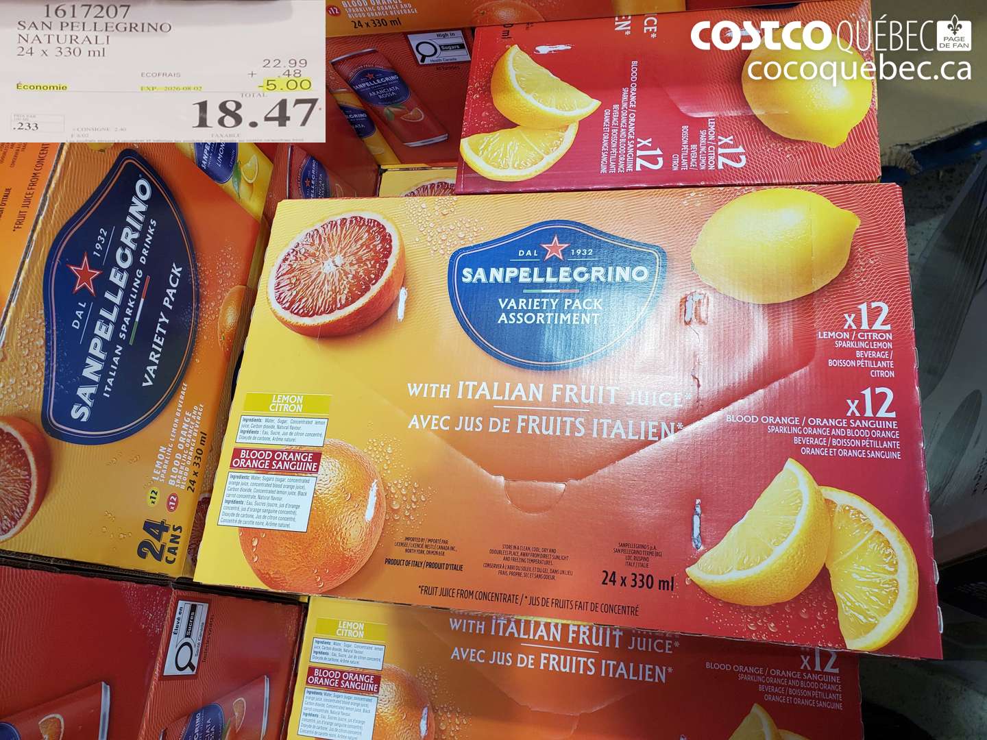 1617207 SAN PELLEGRINO NATURALI 24 X 330 ML ($5.00 INSTANT SAVINGS EXPIRES ON 2026-08-02) $18.47