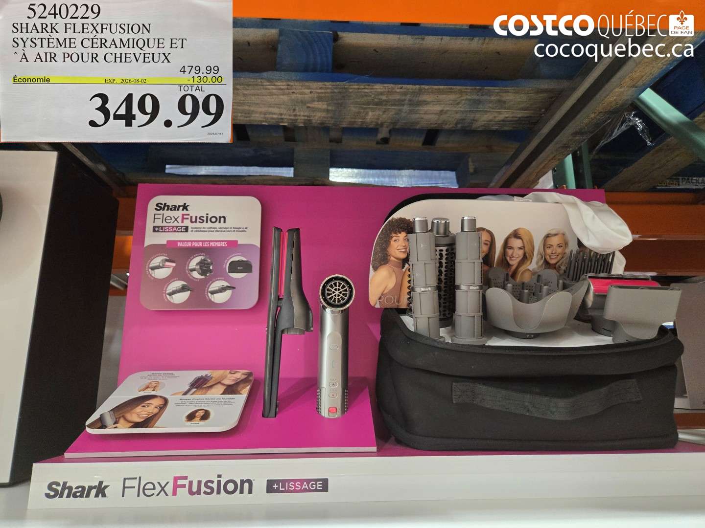 5240229 SHARK FLEXFUSION SYSTÈME CÉRAMIQUE ET À AIR POUR CHEVEUX ($130.00 INSTANT SAVINGS EXPIRES ON 2026-08-02) $349.99