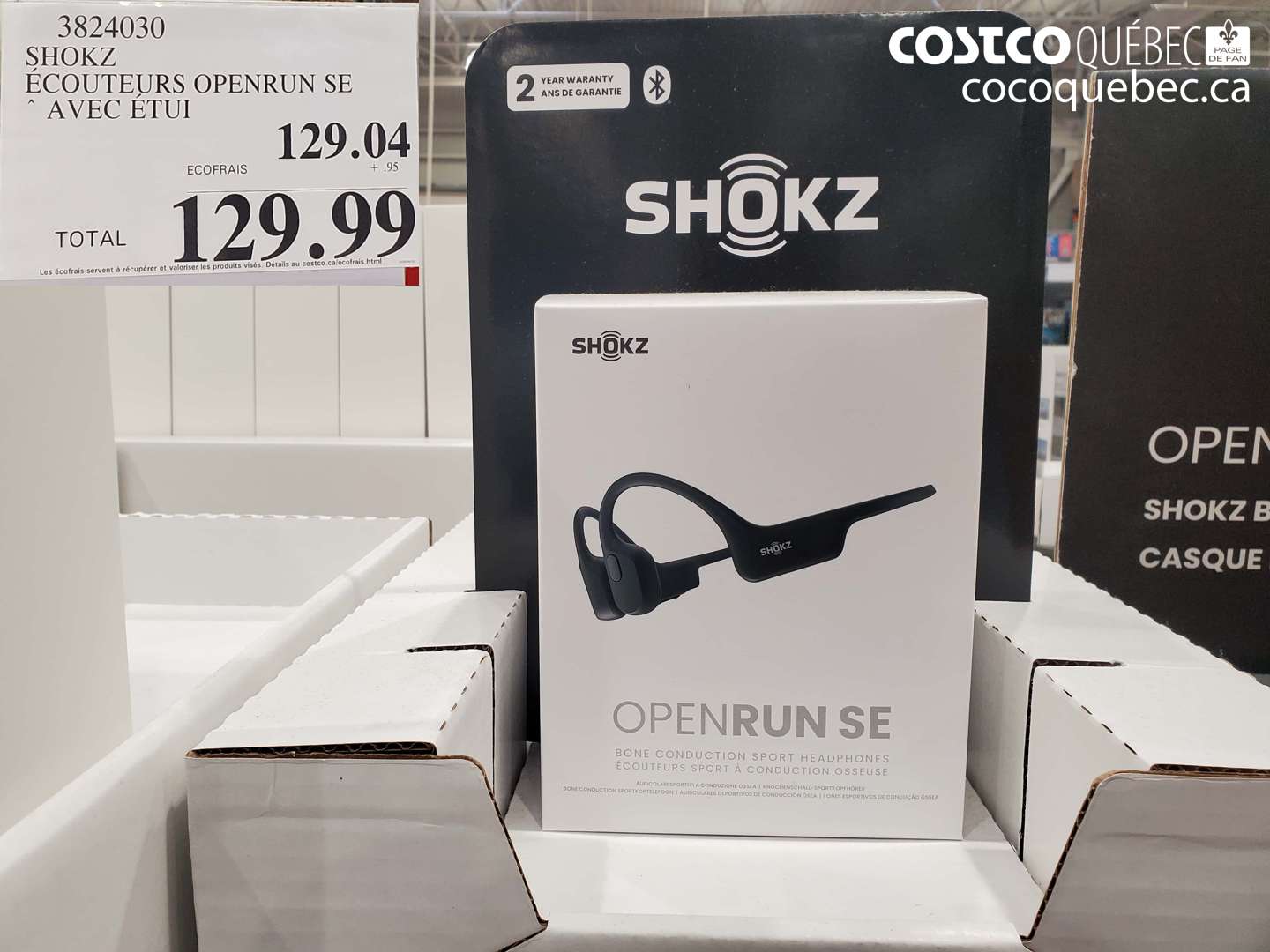 3824030 SHOKZ ÉCOUTEURS OPENRUN SE AVEC ÉTUI $129.99