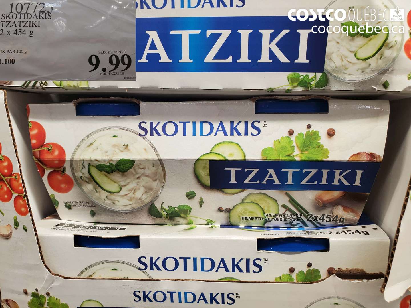 107725 SKOTIDAKIS TZATZIKI 2 X 454 G $9.99