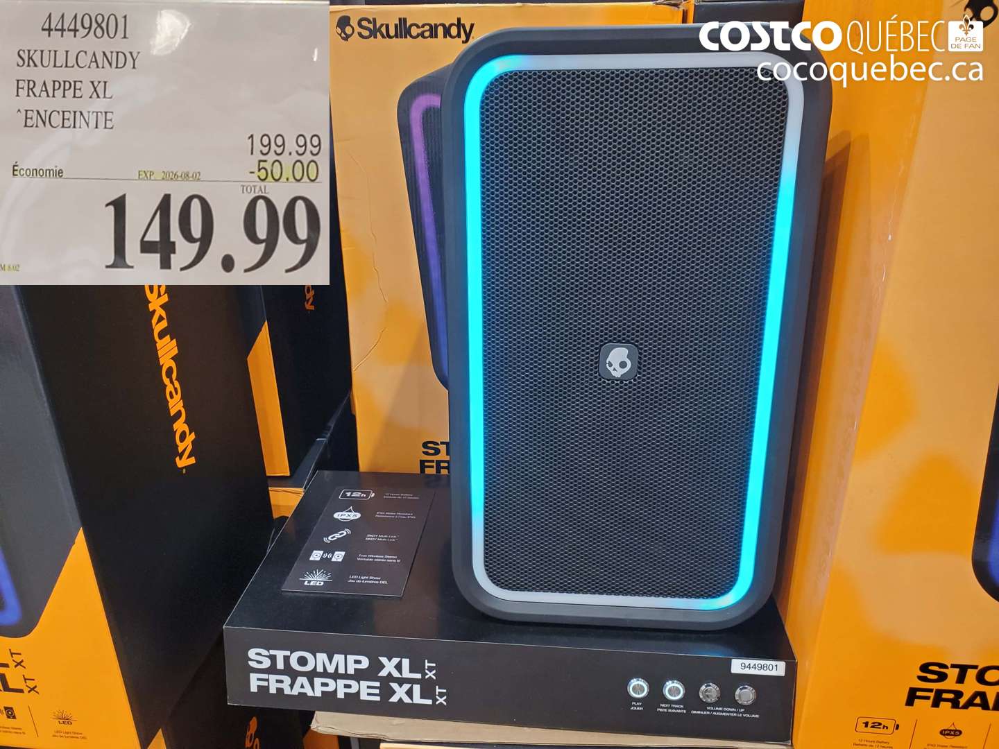 4449801 SKULLCANDY FRAPPE XL ENCEINTE ($50.00 INSTANT SAVINGS EXPIRES ON 2026-08-02) $149.99