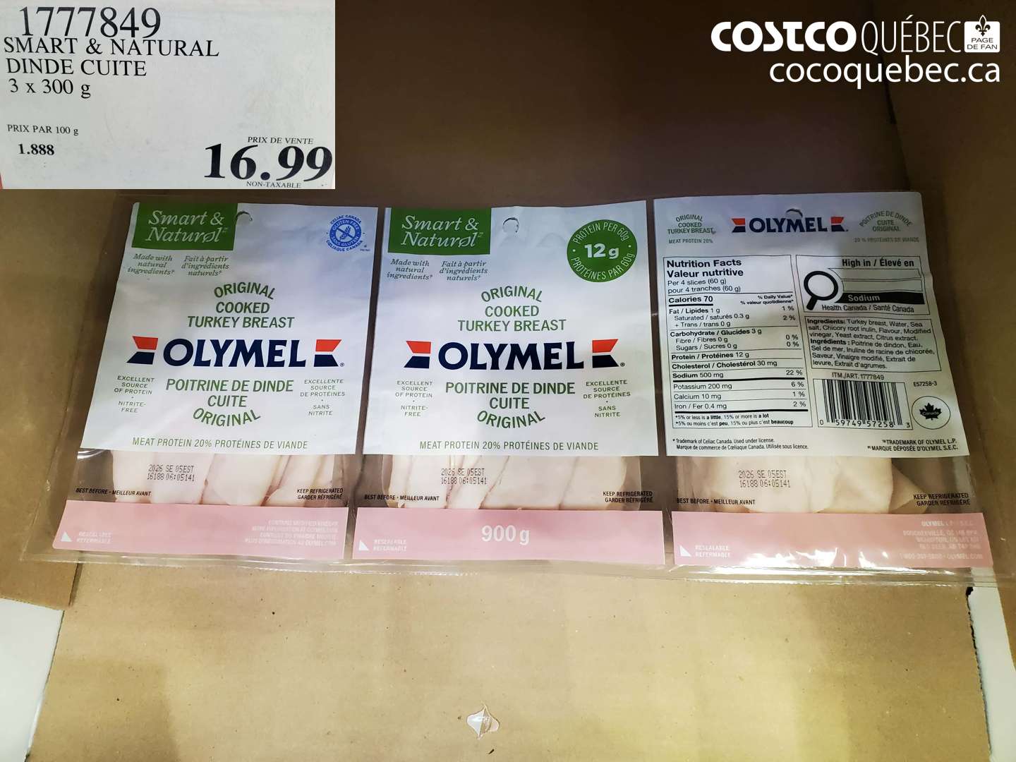 1777849 SMART & NATURAL DINDE CUITE 3 X 300 G $16.99