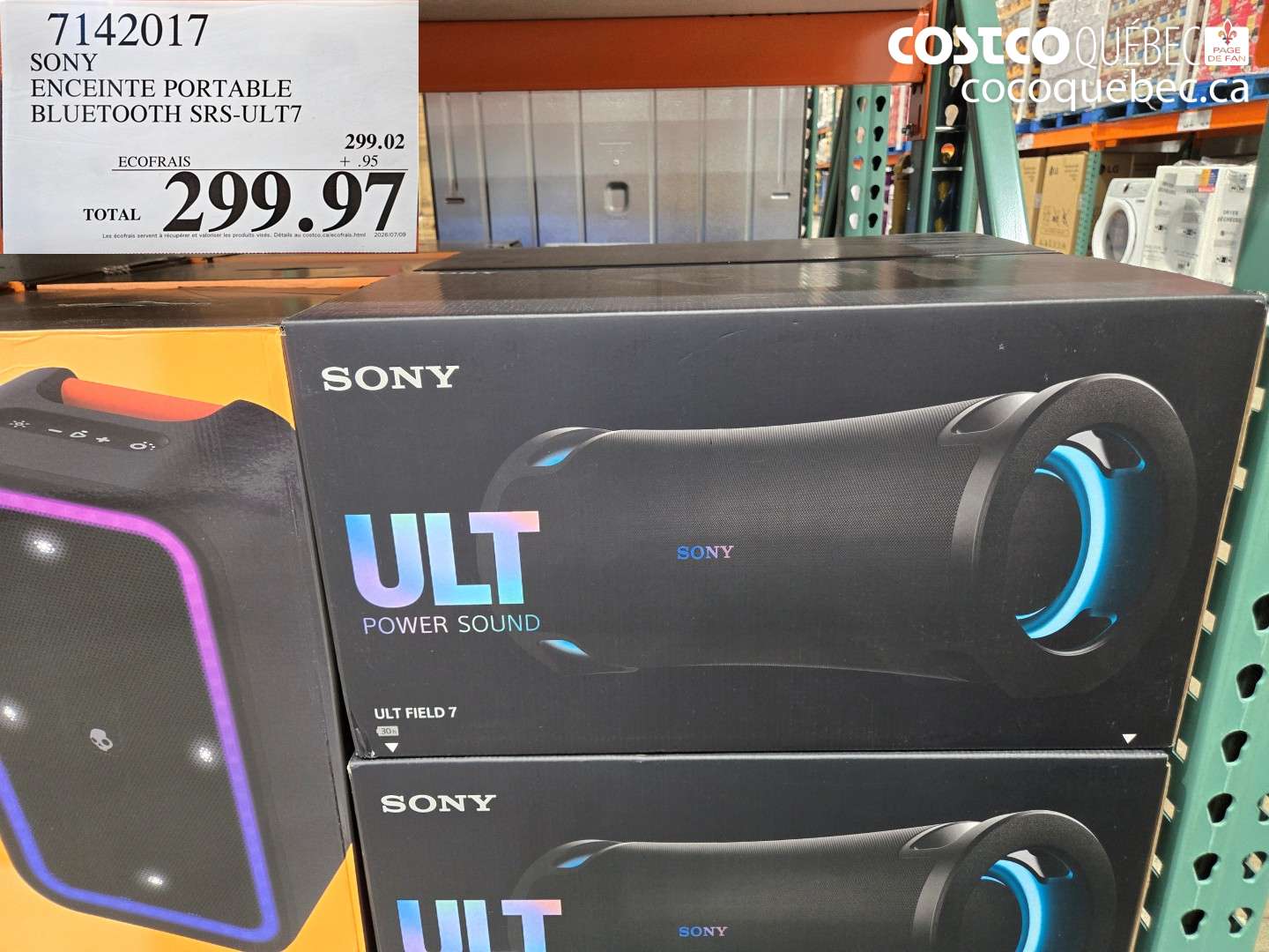 7142017 SONY ENCEINTE PORTABLE BLUETOOTH SRS-ULT7 $299.97