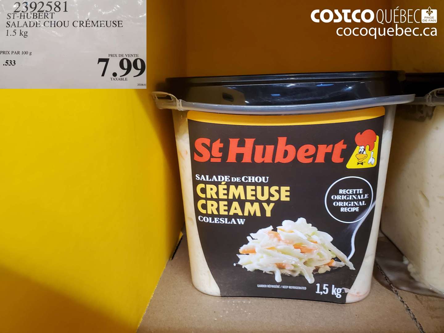 2392581 ST-HUBERT SALADE CHOU CRÉMEUSE 1.5 KG $7.99