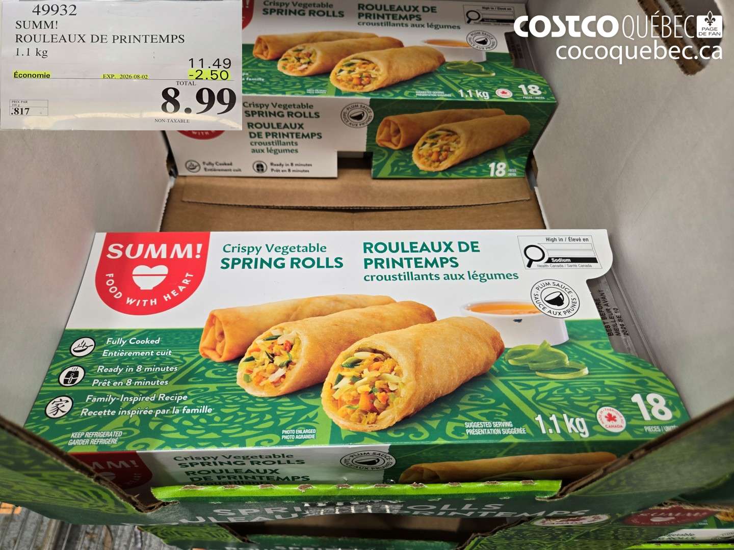 49932 SUMM! ROULEAUX DE PRINTEMPS ($2.50 INSTANT SAVINGS EXPIRES ON 2026-08-02) $8.99