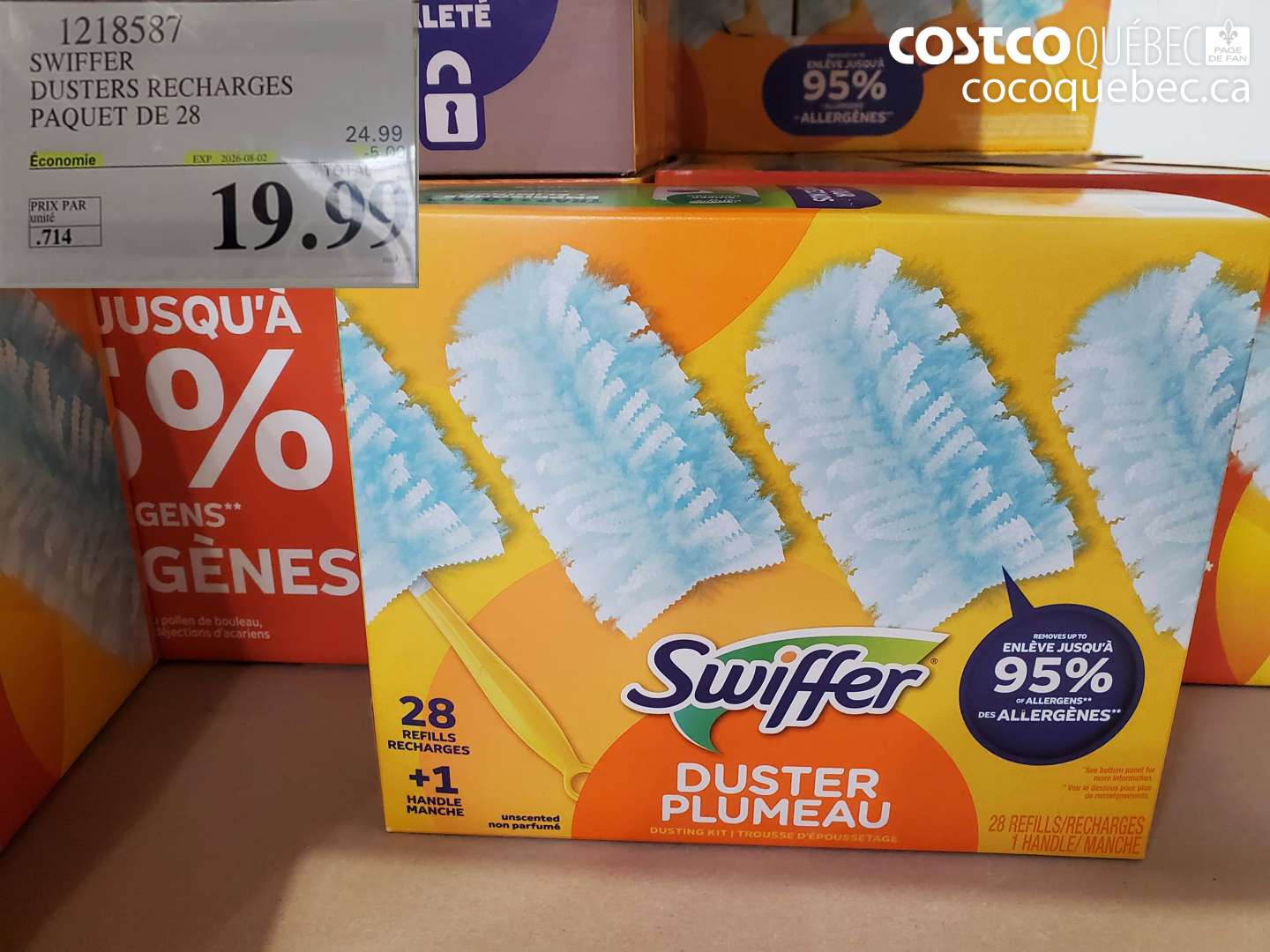 1218587 SWIFFER DUSTERS RECHARGES PAQUET DE 28 ($5.00 INSTANT SAVINGS EXPIRES ON 2026-08-02) $19.99