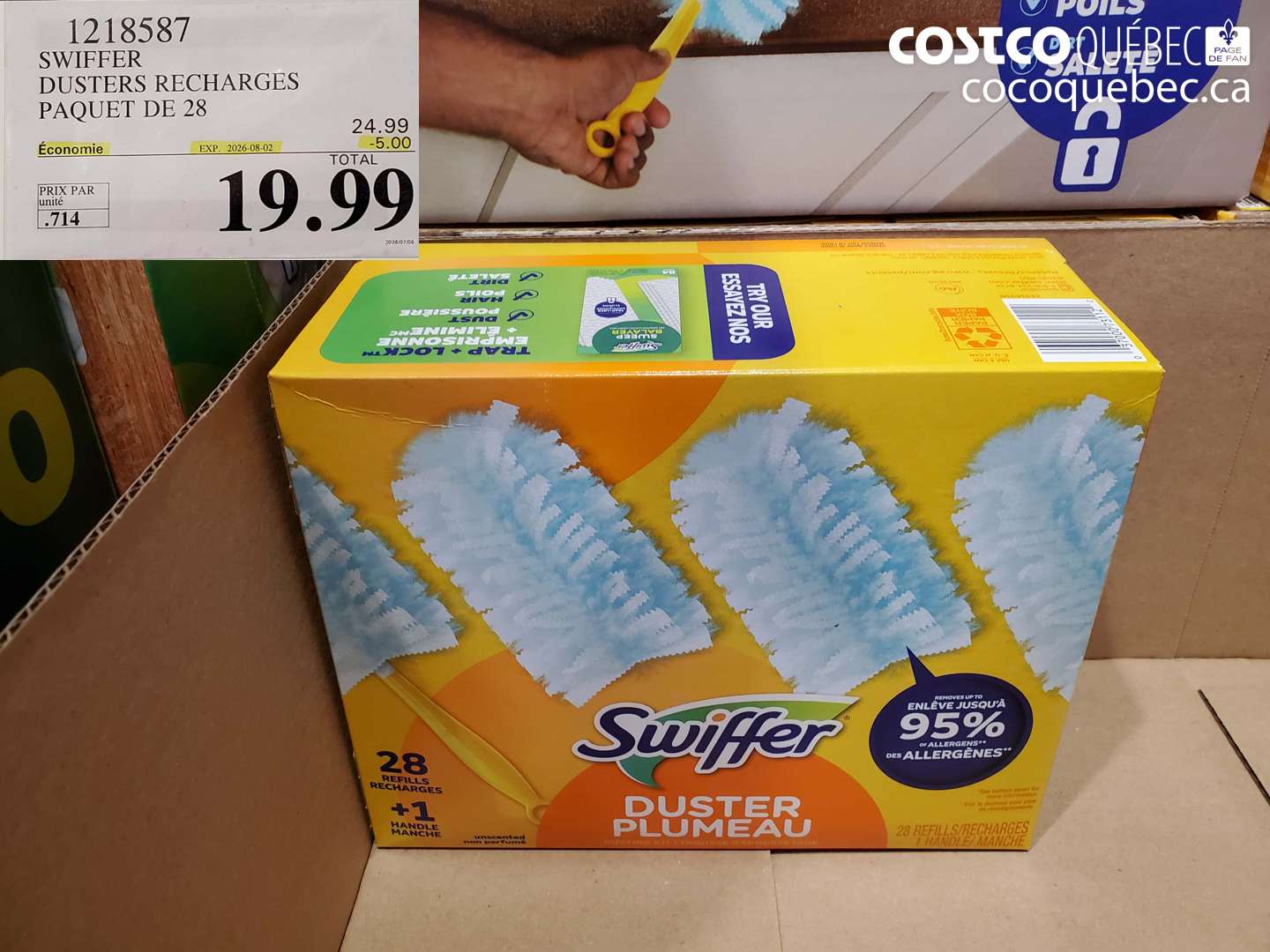 1218587 SWIFFER DUSTERS RECHARGES PAQUET DE 28 ($5.00 INSTANT SAVINGS EXPIRES ON 2026-08-02) $19.99