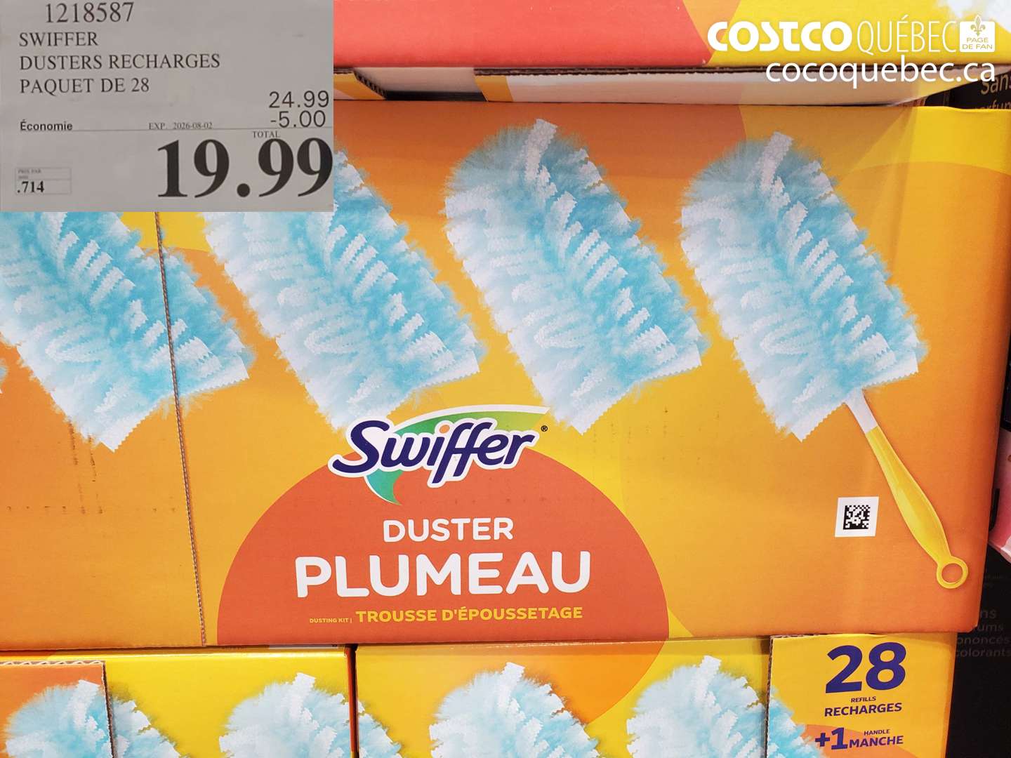 1218587 SWIFFER DUSTERS RECHARGES PAQUET DE 28 ($5.00 INSTANT SAVINGS EXPIRES ON 2026-08-02) $19.99