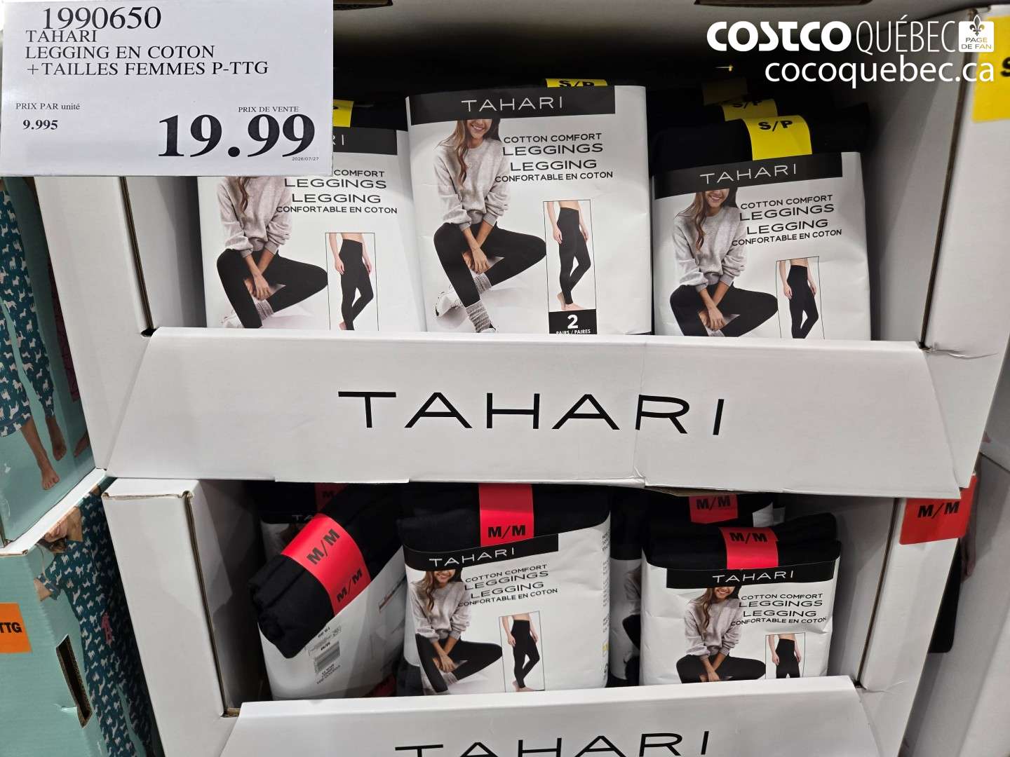 1990650 TAHARI LEGGING EN COTON $19.99