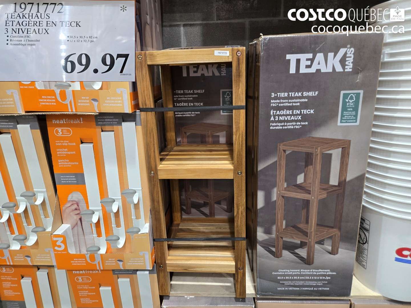 1971772 TEAKHAUS ÉTAGÈRE EN TECK 3 NIVEAUX $69.97