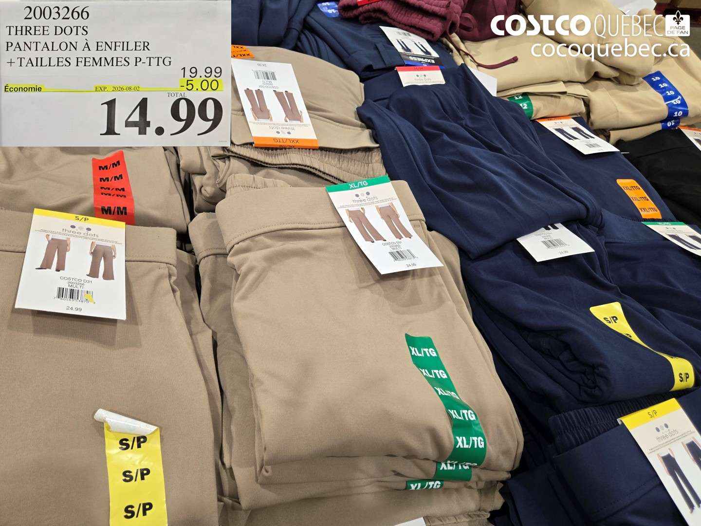 2003266 THREE DOTS PANTALON À ENFILER + TAILLES FEMMES P-TTG ($5.00 INSTANT SAVINGS EXPIRES ON 2026-08-02) $14.99