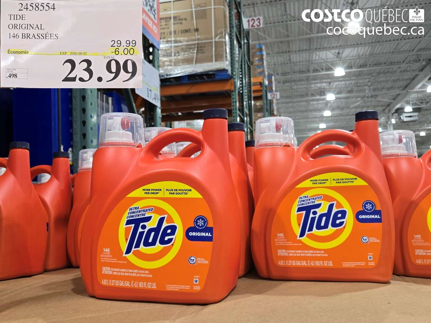 2458554 TIDE ORIGINAL 146 BRASSÉES ($6.00 INSTANT SAVINGS EXPIRES ON 2026-08-02) $23.99