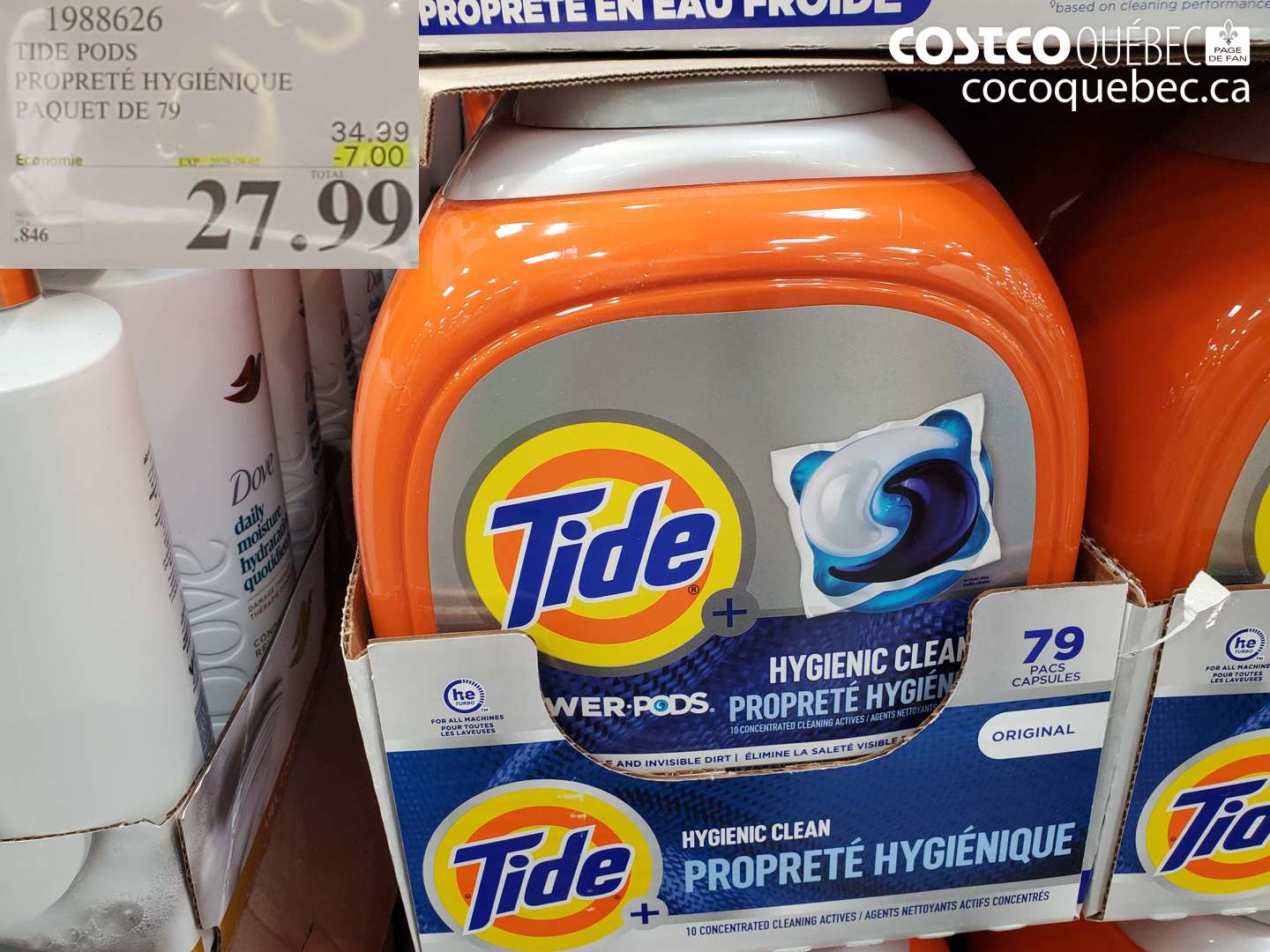 1988626 TIDE PODS PROPRETÉ HYGIÉNIQUE PAQUET DE 79 ($7.00 INSTANT SAVINGS) $27.99