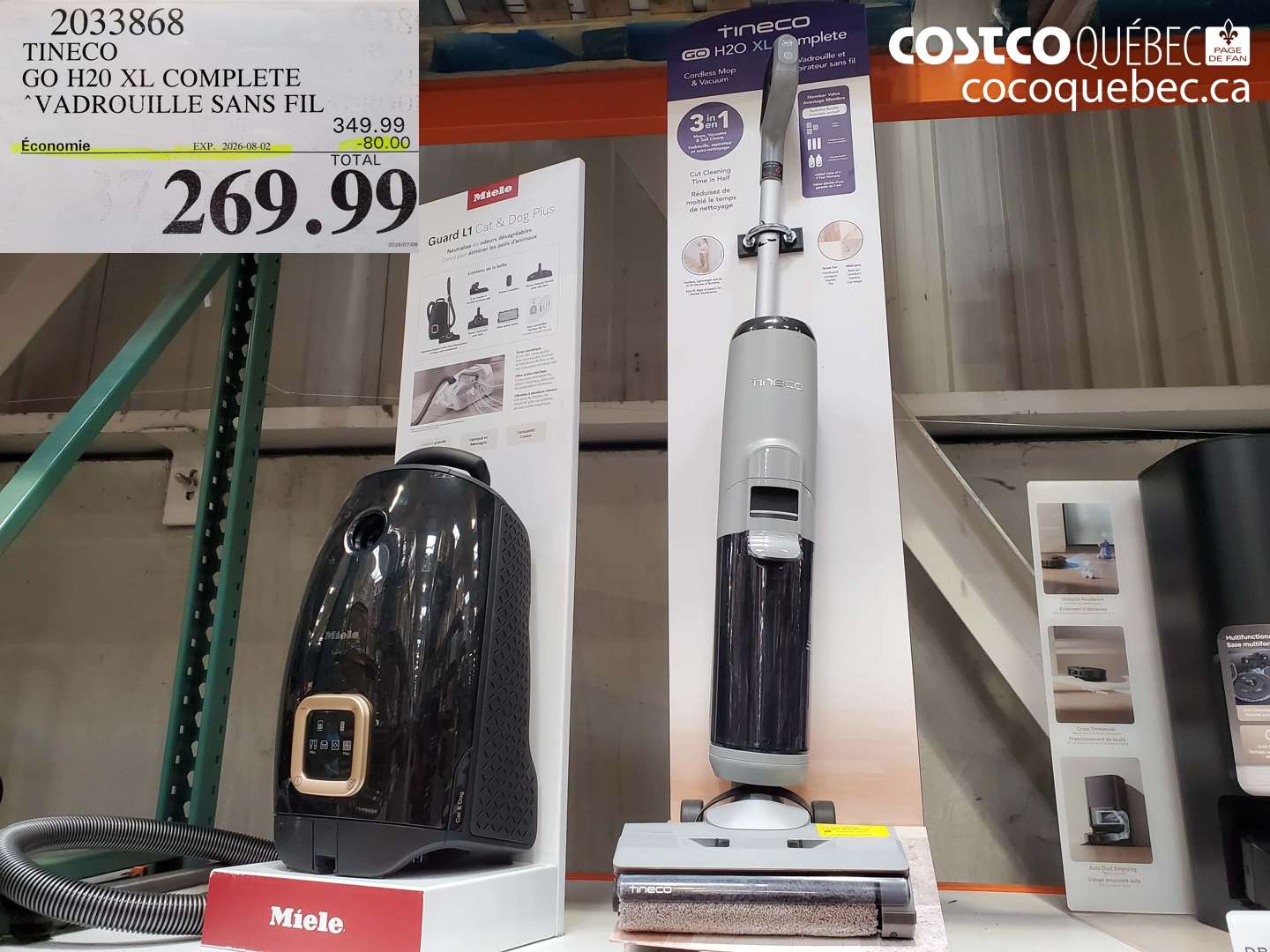 2033868 TINECO GO H20 XL COMPLETE VADROUILLE SANS FIL ($80.00 INSTANT SAVINGS EXPIRES ON 2026-08-02) $269.99