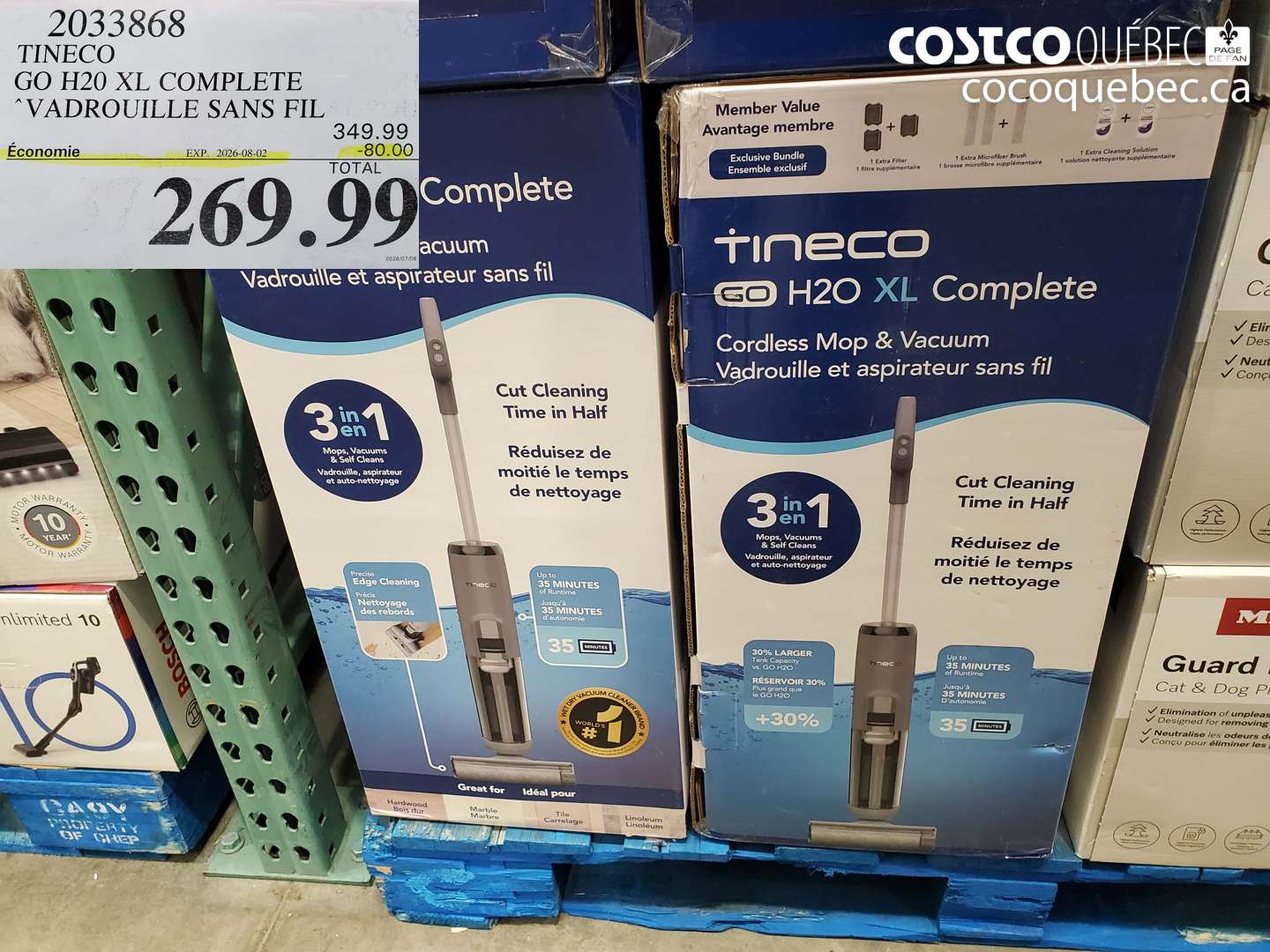2033868 TINECO GO H20 XL COMPLETE VADROUILLE SANS FIL ($80.00 INSTANT SAVINGS EXPIRES ON 2026-08-02) $269.99