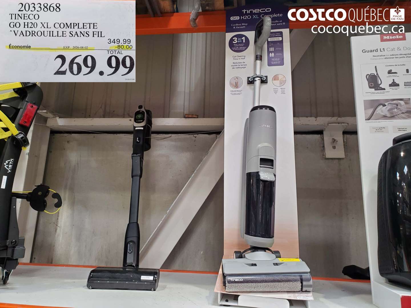 2033868 TINECO GO H20 XL COMPLETE VADROUILLE SANS FIL ($80.00 INSTANT SAVINGS EXPIRES ON 2026-08-02) $269.99
