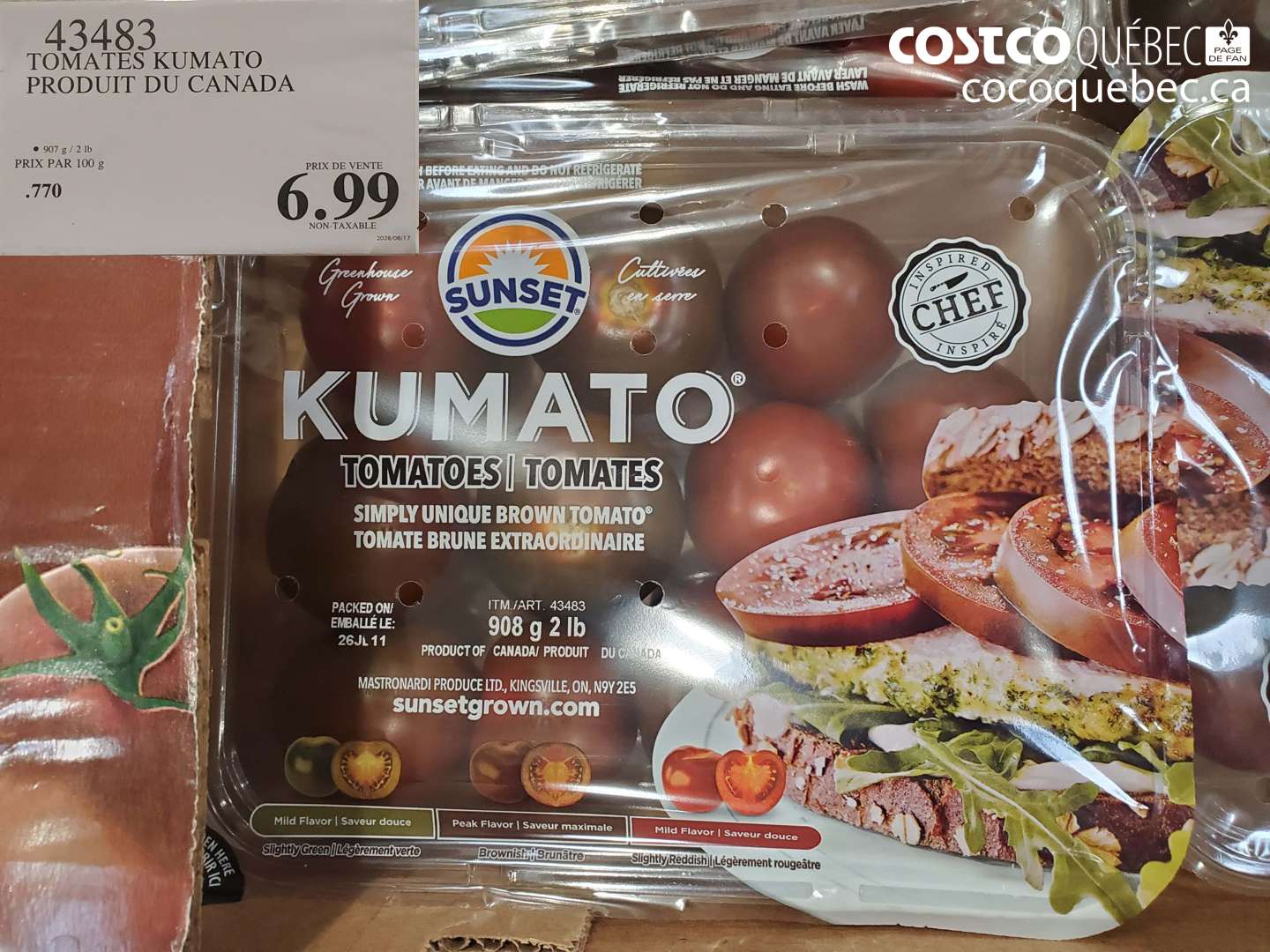 43483 TOMATES KUMATO PRODUIT DU CANADA $6.99