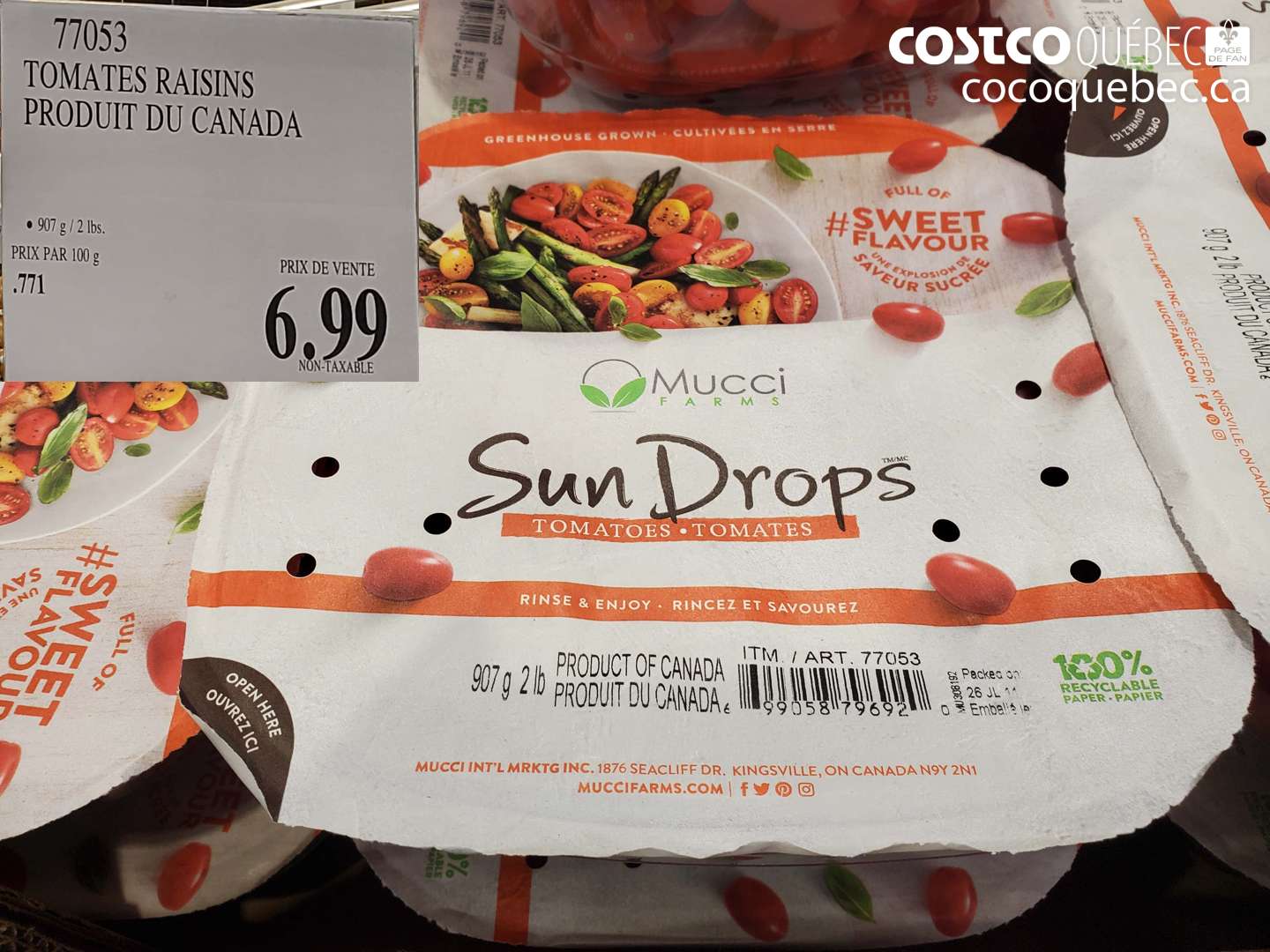 77053 TOMATES RAISINS PRODUIT DU CANADA $6.99