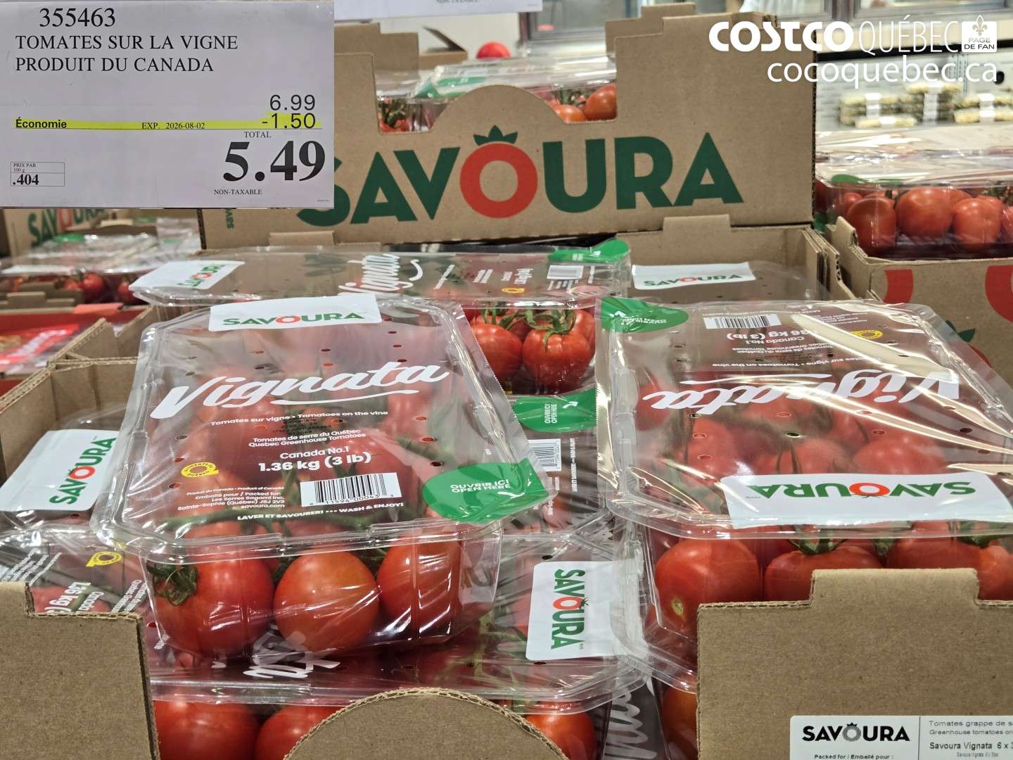 355463 TOMATES SUR LA VIGNE PRODUIT DU CANADA ($1.50 INSTANT SAVINGS EXPIRES ON 2026-08-02) $5.49