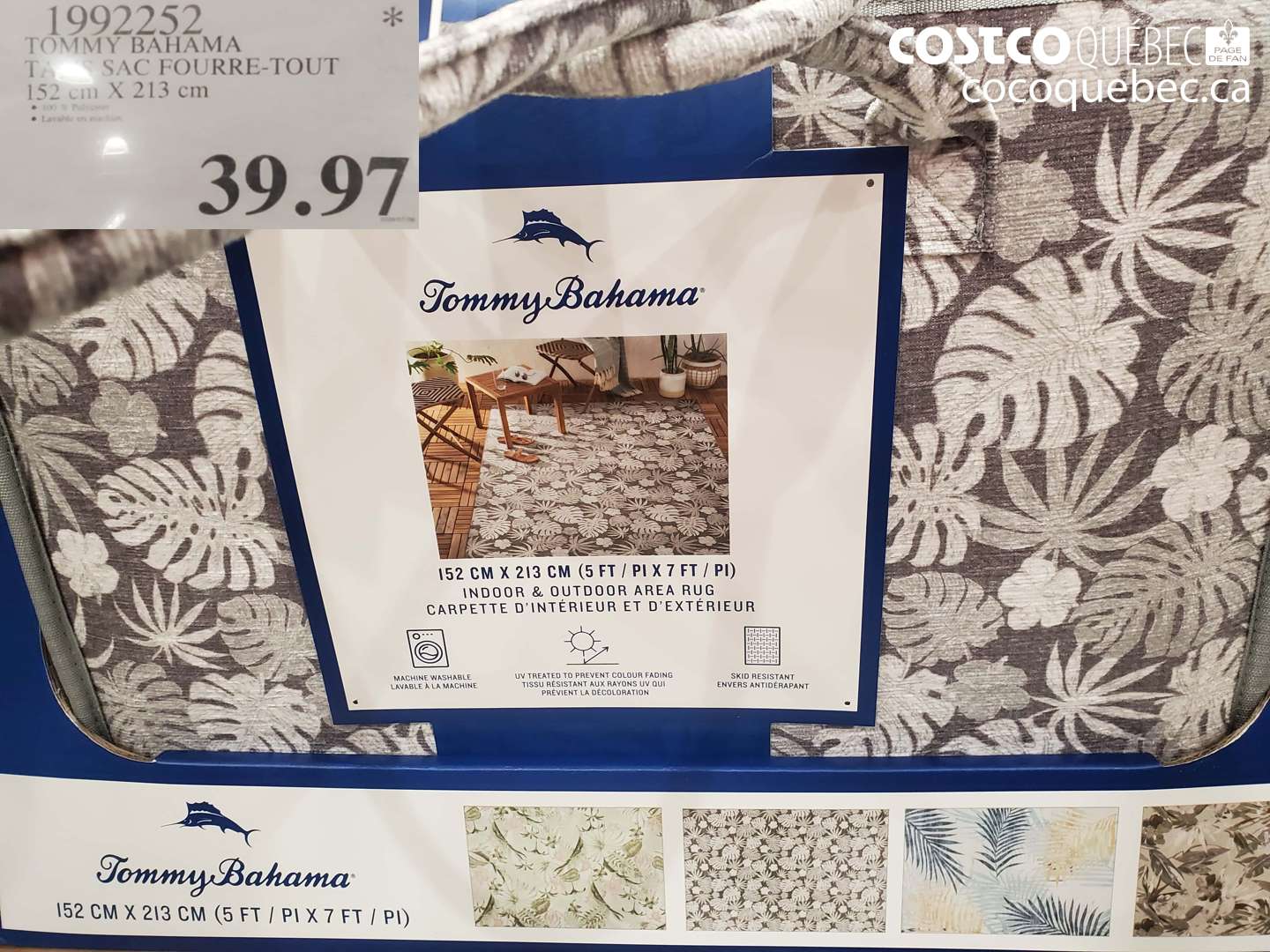 1992252 TOMMY BAHAMA TAIES SAC FOURRE-TOUT 152 CM X 213 CM $39.97