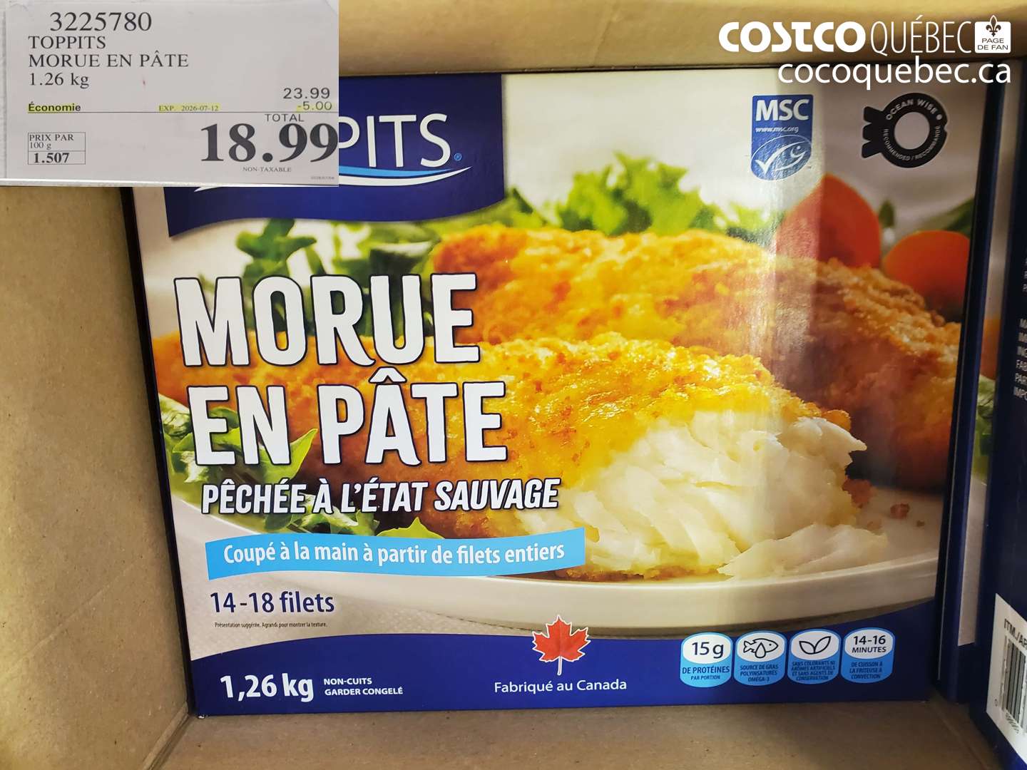 3225780 TOPPITS MORUE EN PÂTE 1.26 KG ($5.00 INSTANT SAVINGS EXPIRES ON 2026-07-12) $18.99
