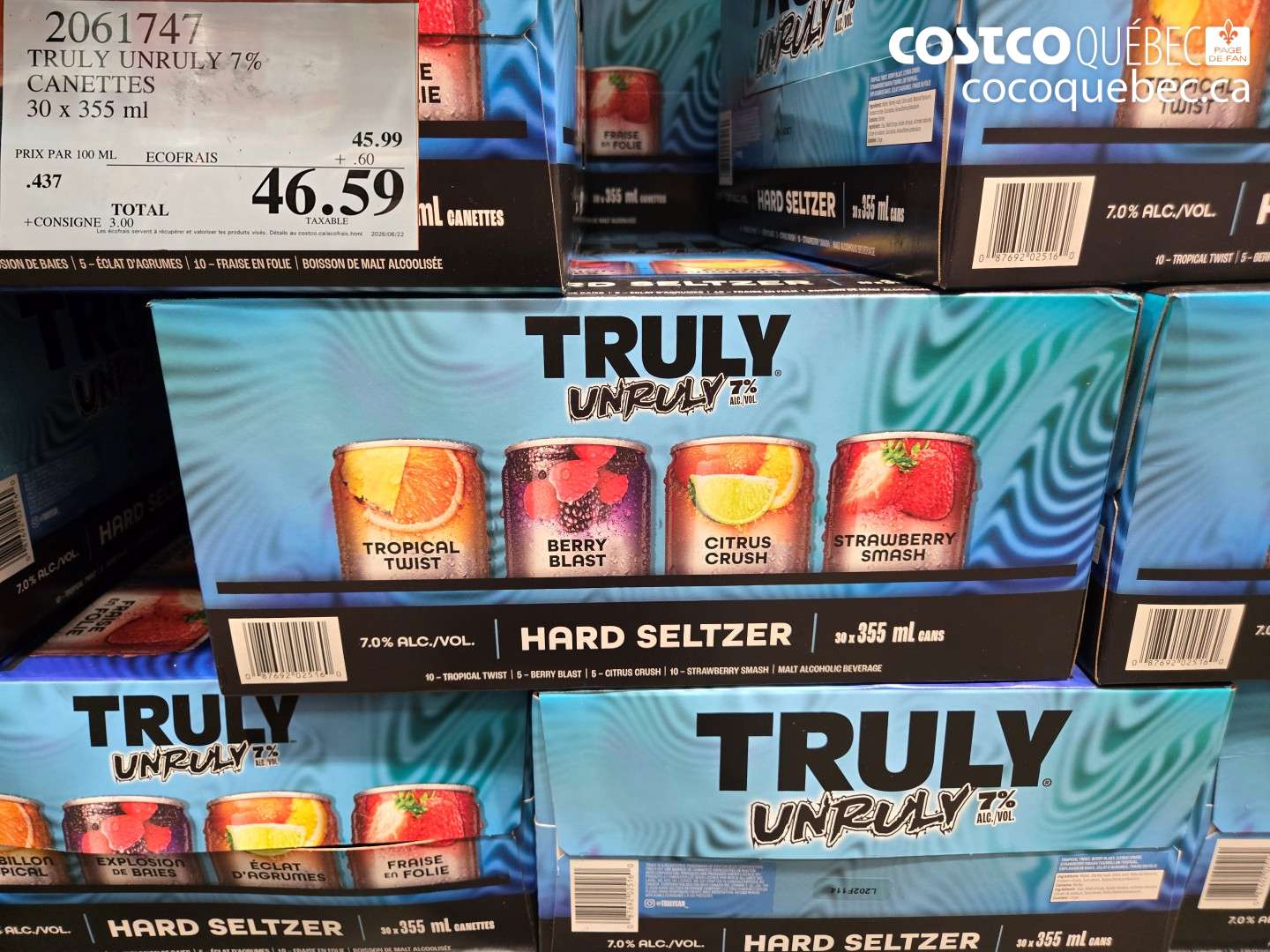 2061747 TRULY UNRULY 7% CANETTES $46.59