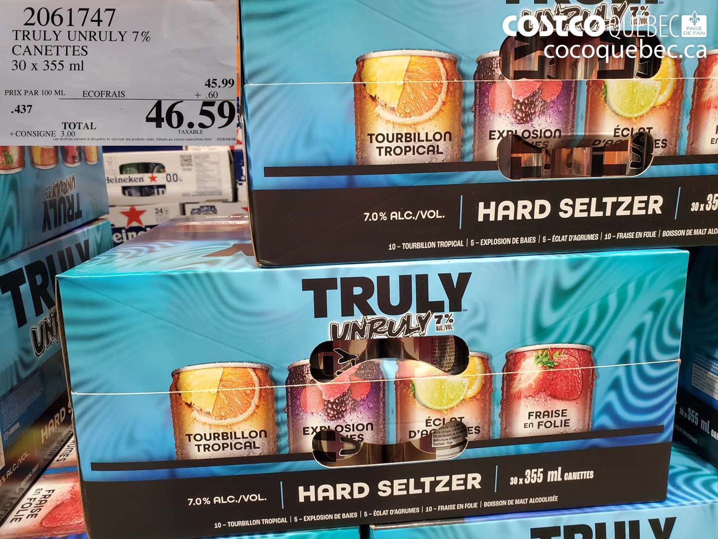 2061747 TRULY UNRULY 7% CANETTES 30 X 355 ML $46.59