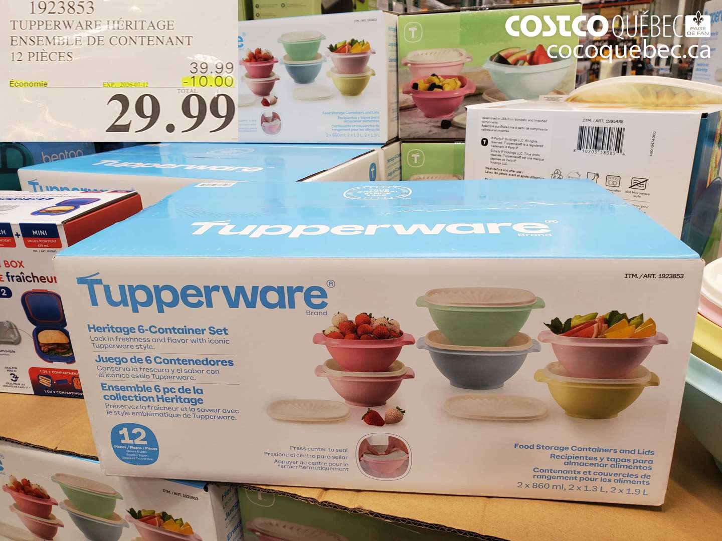 1923853 TUPPERWARE HÉRITAGE ENSEMBLE DE CONTENANT 12 PIECES ($10.00 INSTANT SAVINGS EXPIRES ON 2025-07-12) $29.99