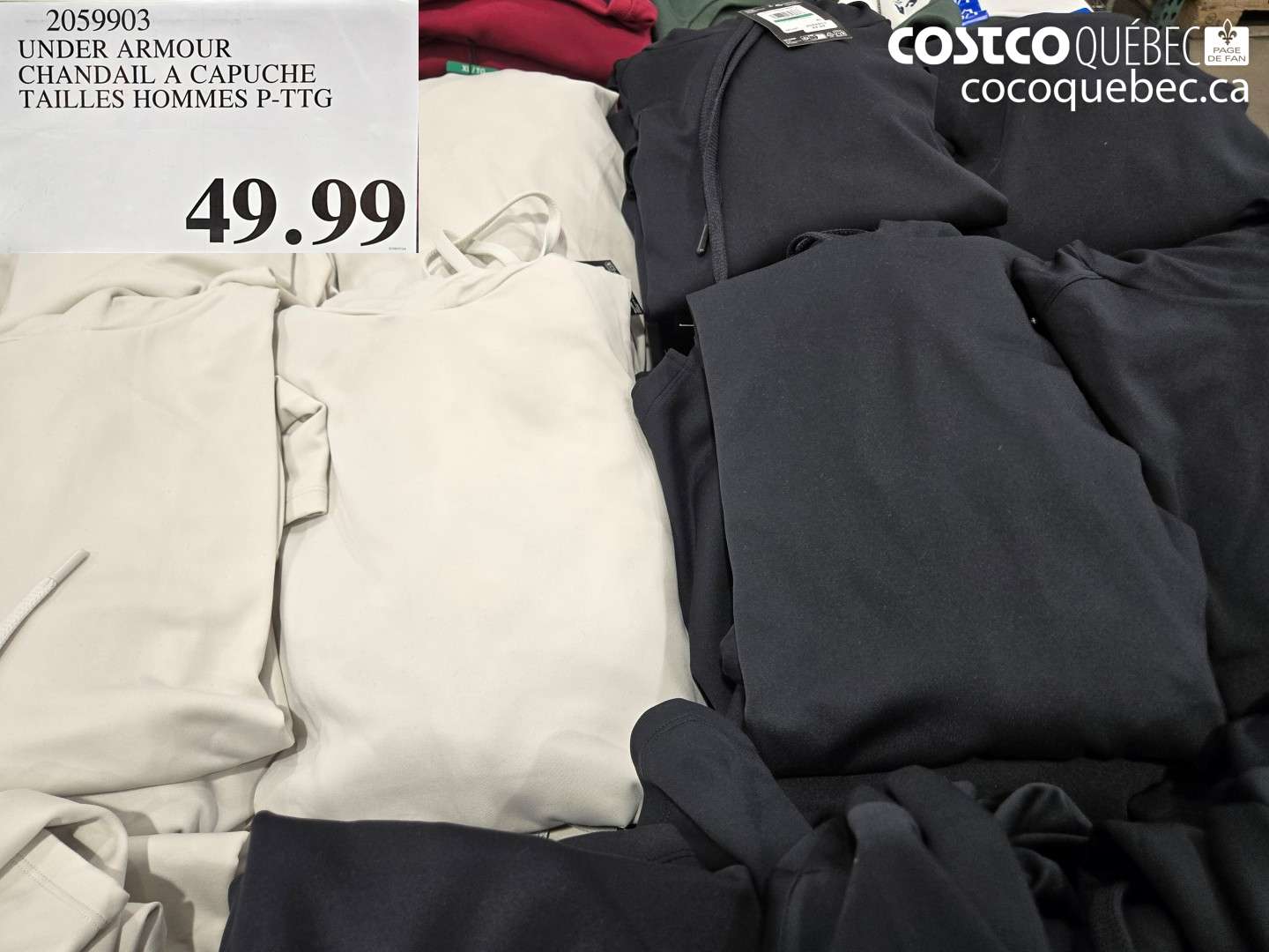 2059903 UNDER ARMOUR CHANDAIL A CAPUCHE TAILLES HOMMES P-TTG $49.99