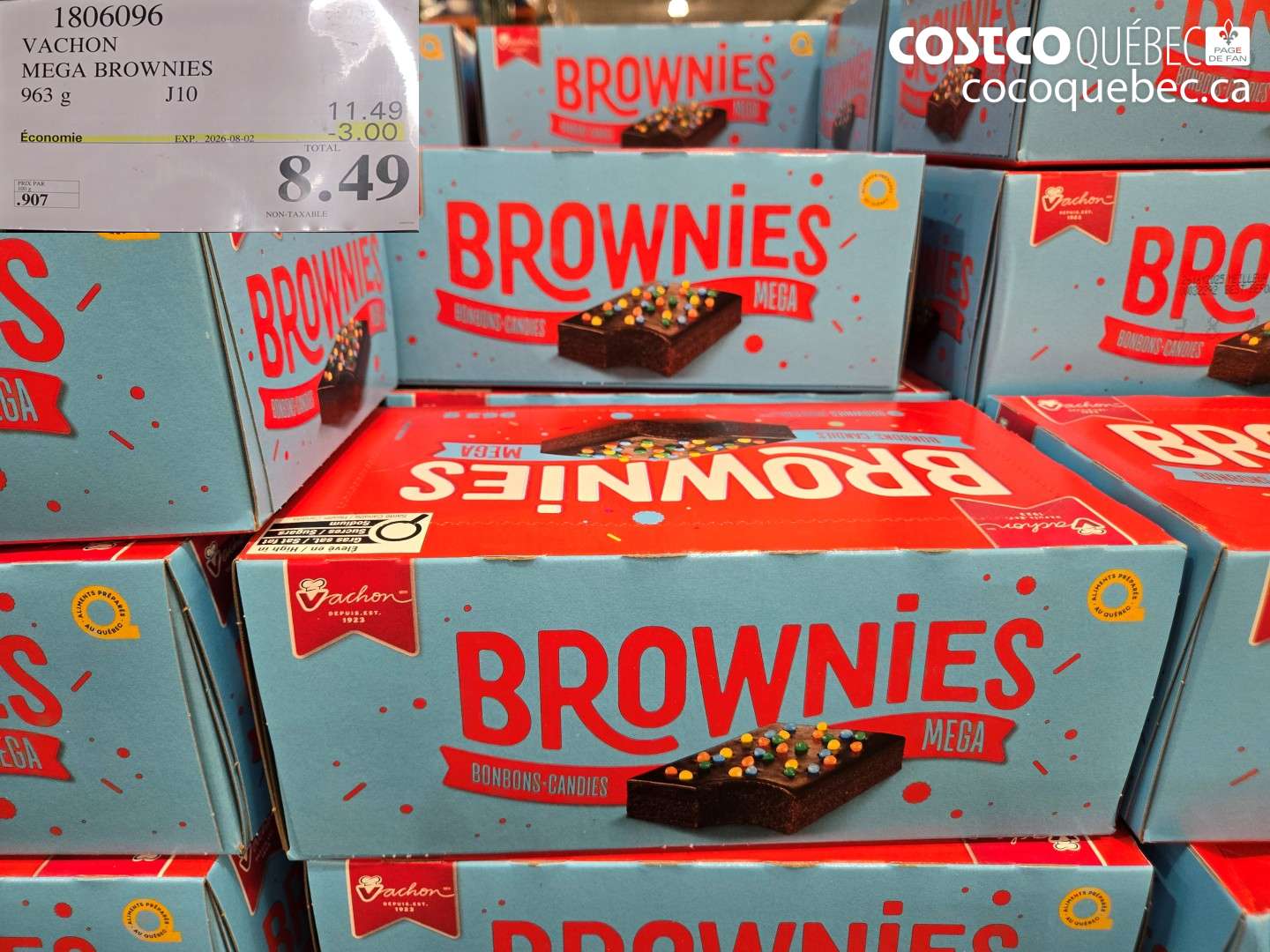 1806096 VACHON MEGA BROWNIES ($3.00 INSTANT SAVINGS EXPIRES ON 2026-08-02) $8.49
