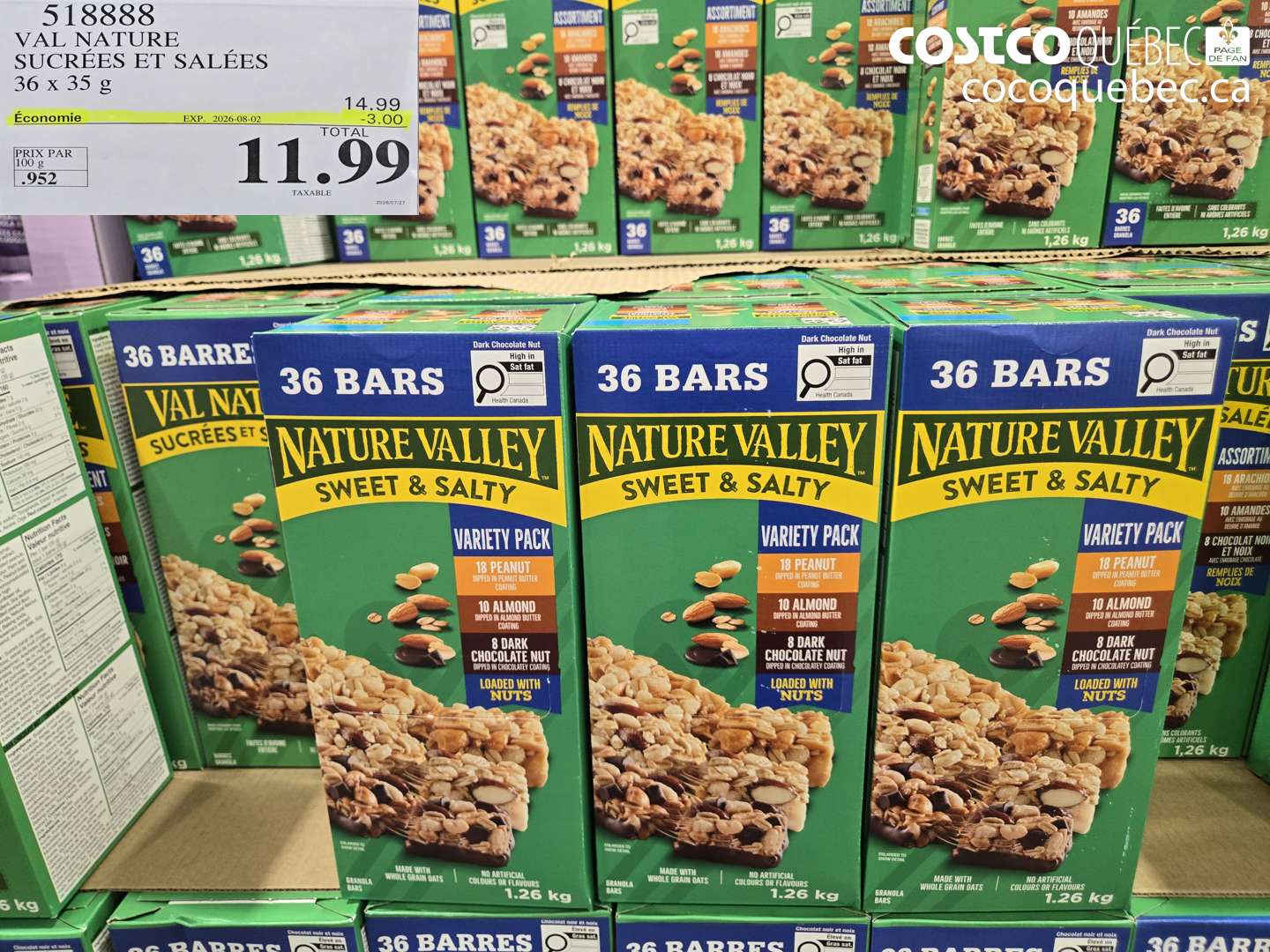 518888 VAL NATURE SUCRÉES ET SALÉES ($3.00 INSTANT SAVINGS EXPIRES ON 2026-08-02) $11.99