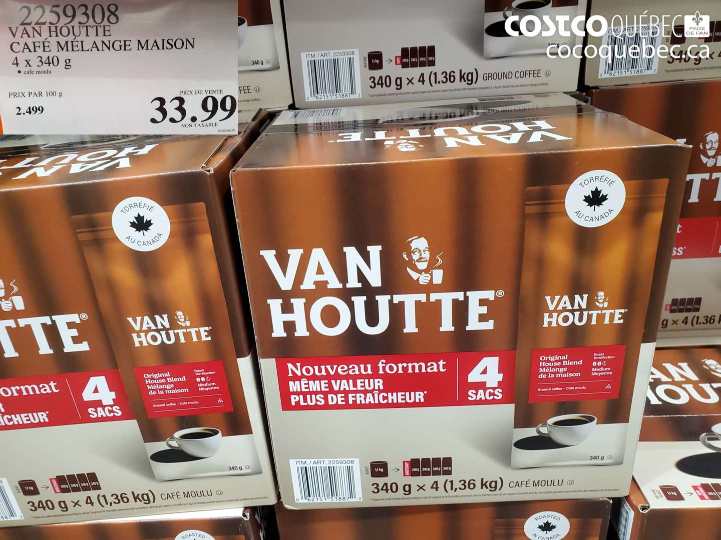 2259308 VAN HOUTTE CAFÉ MÉLANGE MAISON 4 X 340 G $33.99