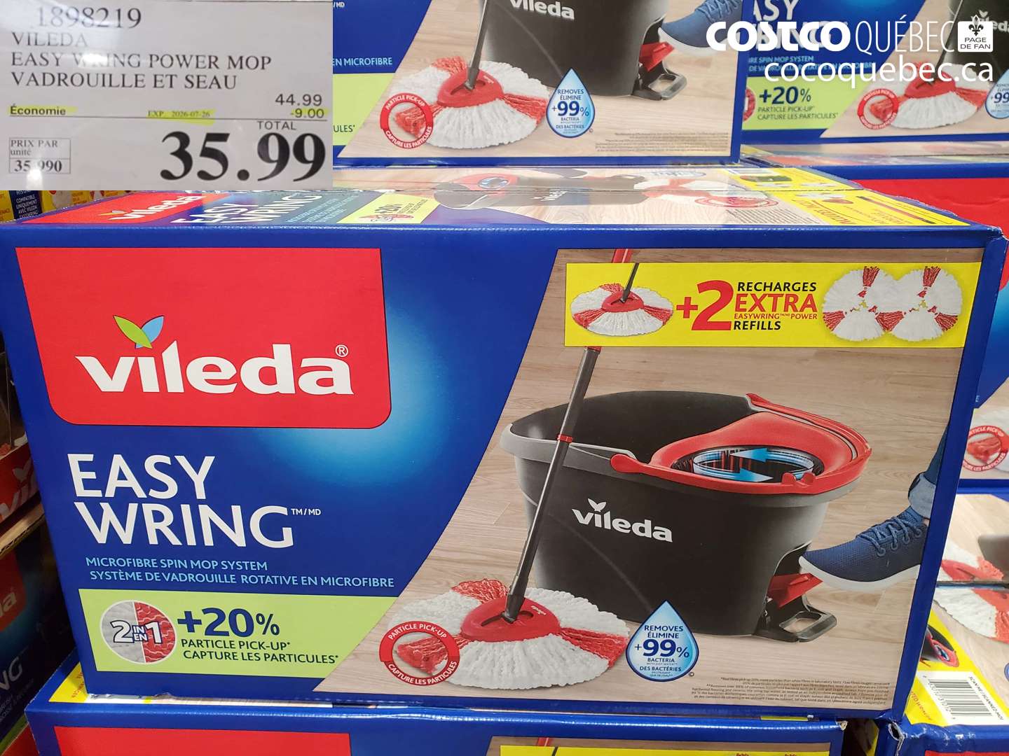 1898219 VILEDA EASY WRING POWER MOP VADROUILLE ET SEAU ($9.00 INSTANT SAVINGS EXPIRES ON 2026-07-26) $35.99