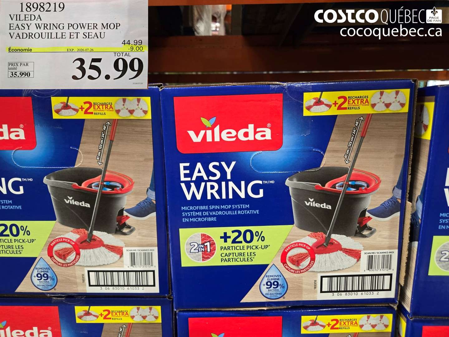 1898219 VILEDA EASY WRING POWER MOP VADROUILLE ET SEAU ($9.00 INSTANT SAVINGS EXPIRES ON 2026-07-26) $35.99