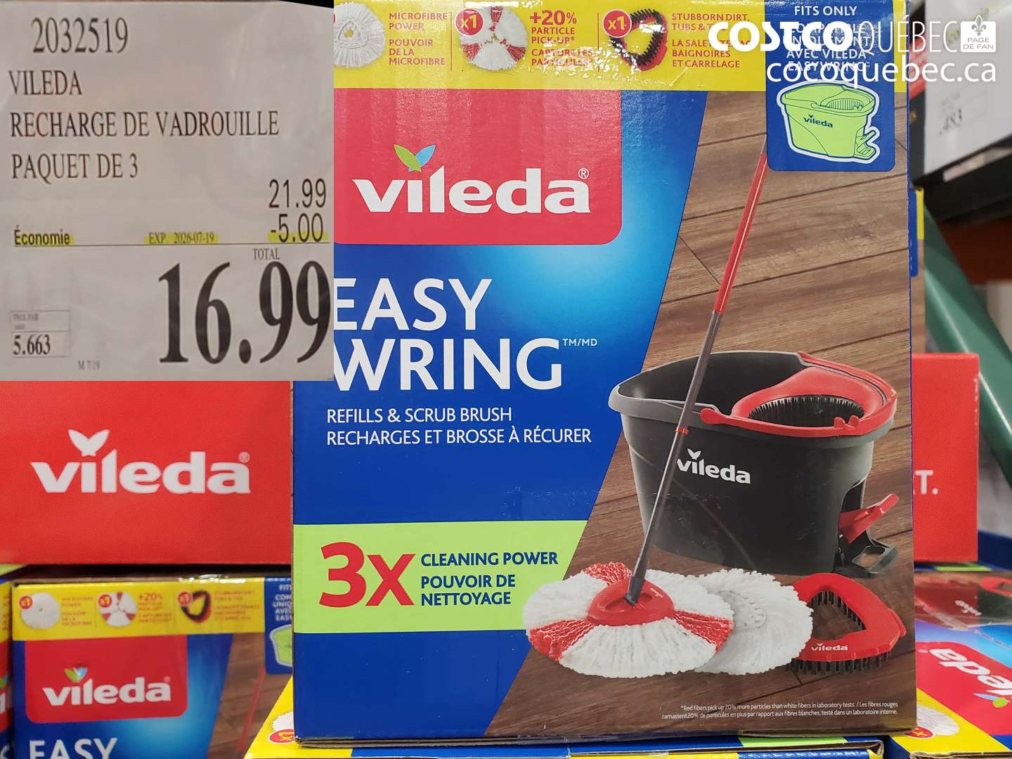 2032519 VILEDA RECHARGE DE VADROUILLE PAQUET DE 3 ($5.00 INSTANT SAVINGS EXPIRES ON 2026-07-19) $16.99