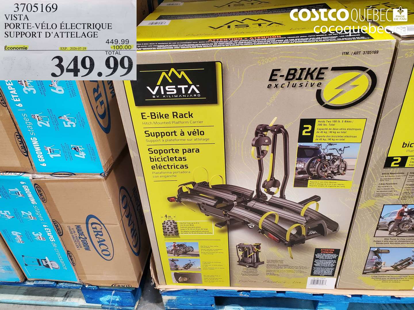 3705169 VISTA PORTE-VÉLO ÉLECTRIQUE SUPPORT D'ATTELAGE ($100.00 INSTANT SAVINGS EXPIRES ON 2026-07-19) $349.99