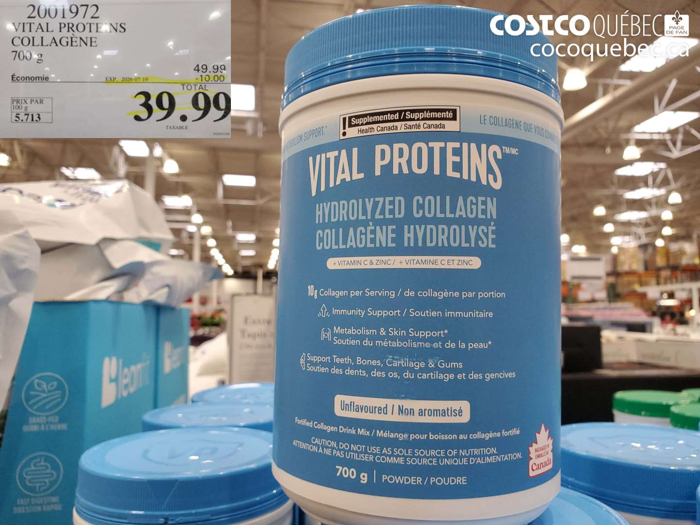 2001972 VITAL PROTEINS COLLAGÈNE 700 G ($10.00 INSTANT SAVINGS EXPIRES ON 2026-07-19) $39.99