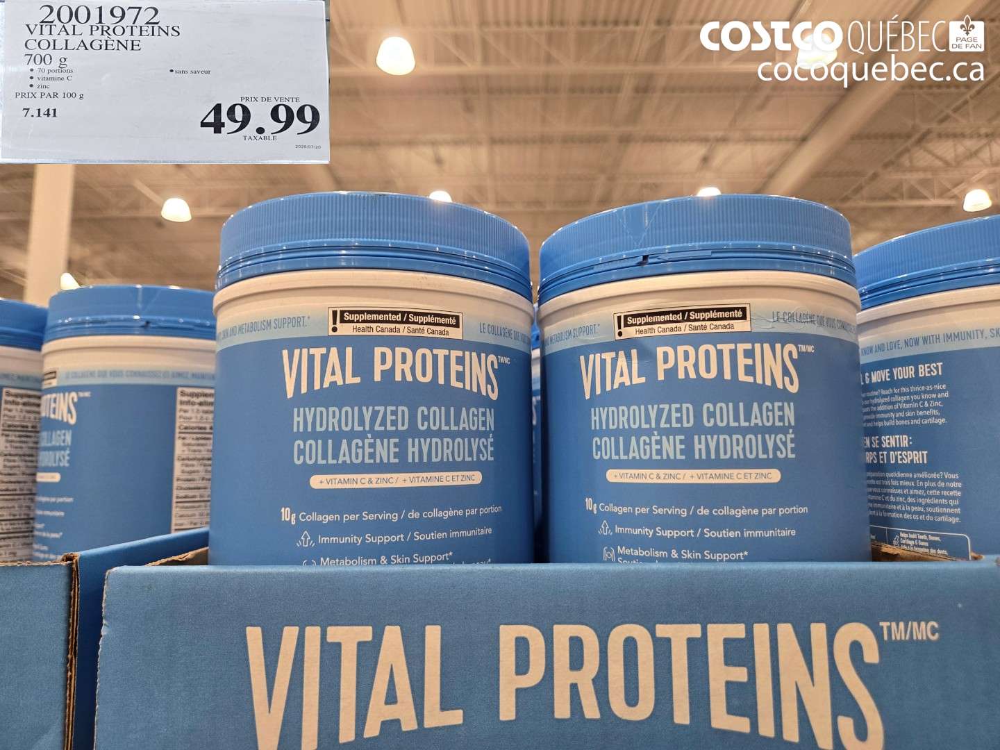 2001972 VITAL PROTEINS COLLAGENE 700 G $49.99