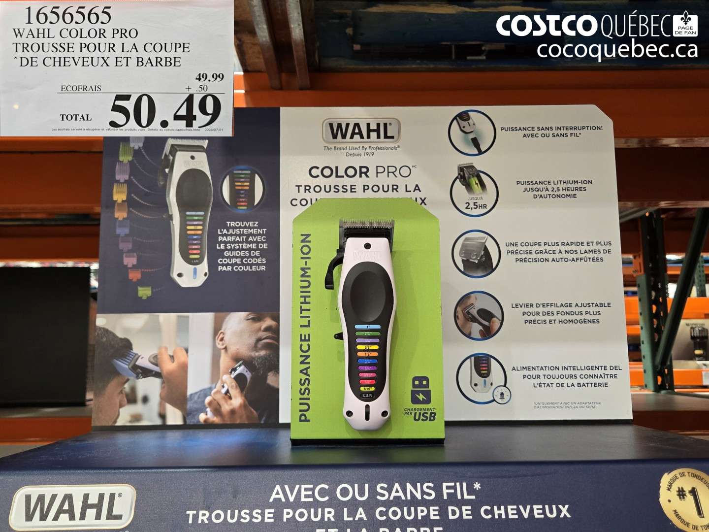 1656565 WAHL COLOR PRO TROUSSE POUR LA COUPE DE CHEVEUX ET BARBE $50.49