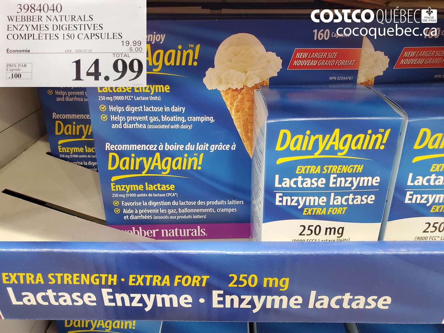 3984040 WEBBER NATURALS ENZYMES DIGESTIVES COMPLÈTES 150 CAPSULES ($5.00 INSTANT SAVINGS EXPIRES ON 2026-07-19) $14.99