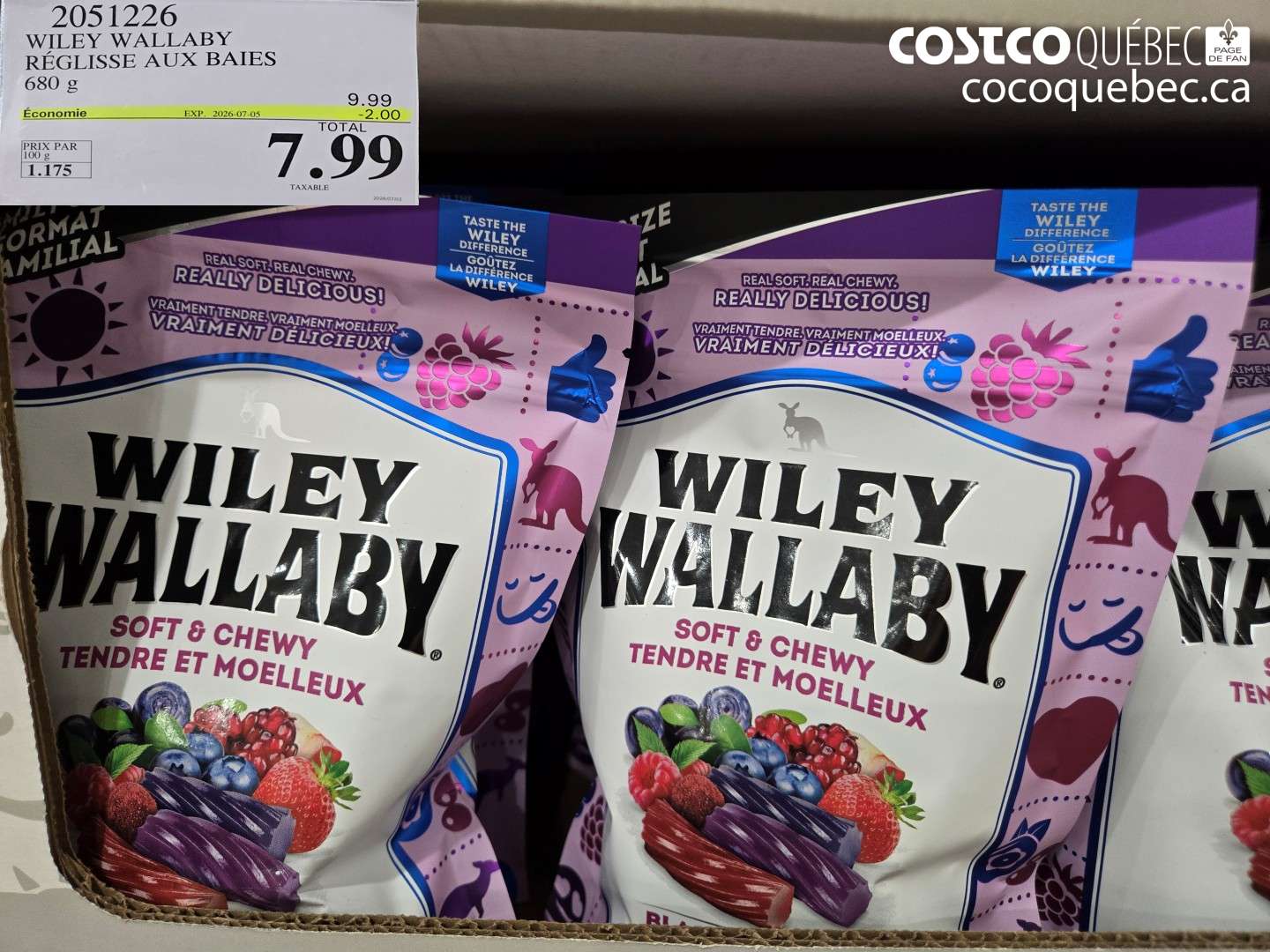 2051226 WILEY WALLABY RÉGLISSE AUX BAIES ($2.00 INSTANT SAVINGS EXPIRES ON 2026-07-05) $7.99