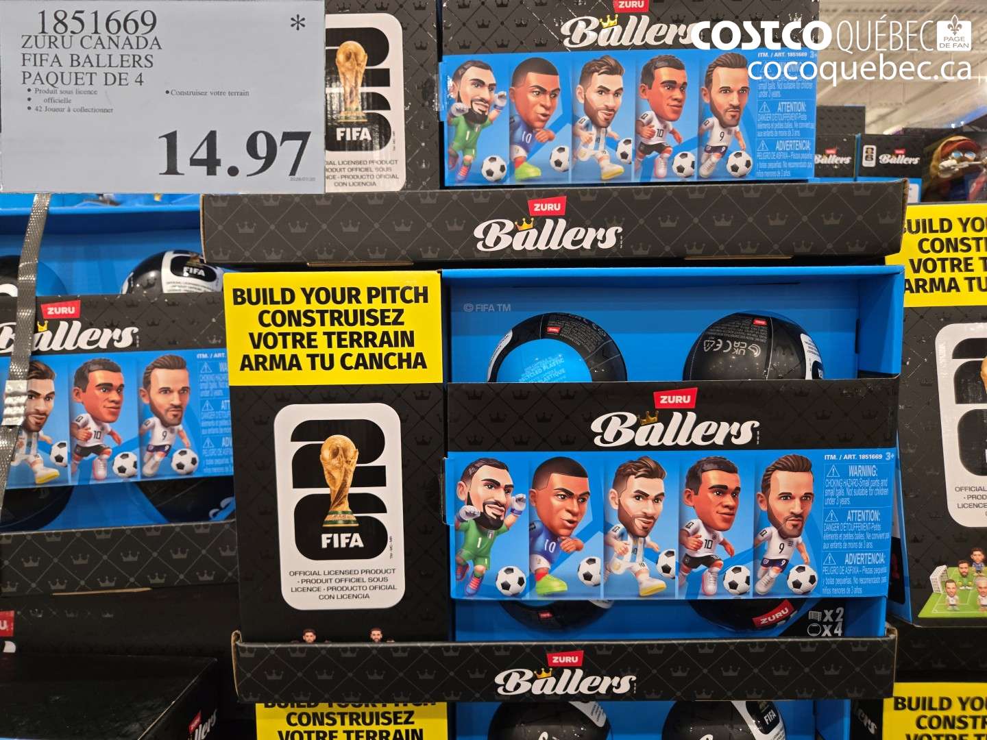 1851669 ZURU CANADA FIFA BALLERS PAQUET DE 4 $14.97