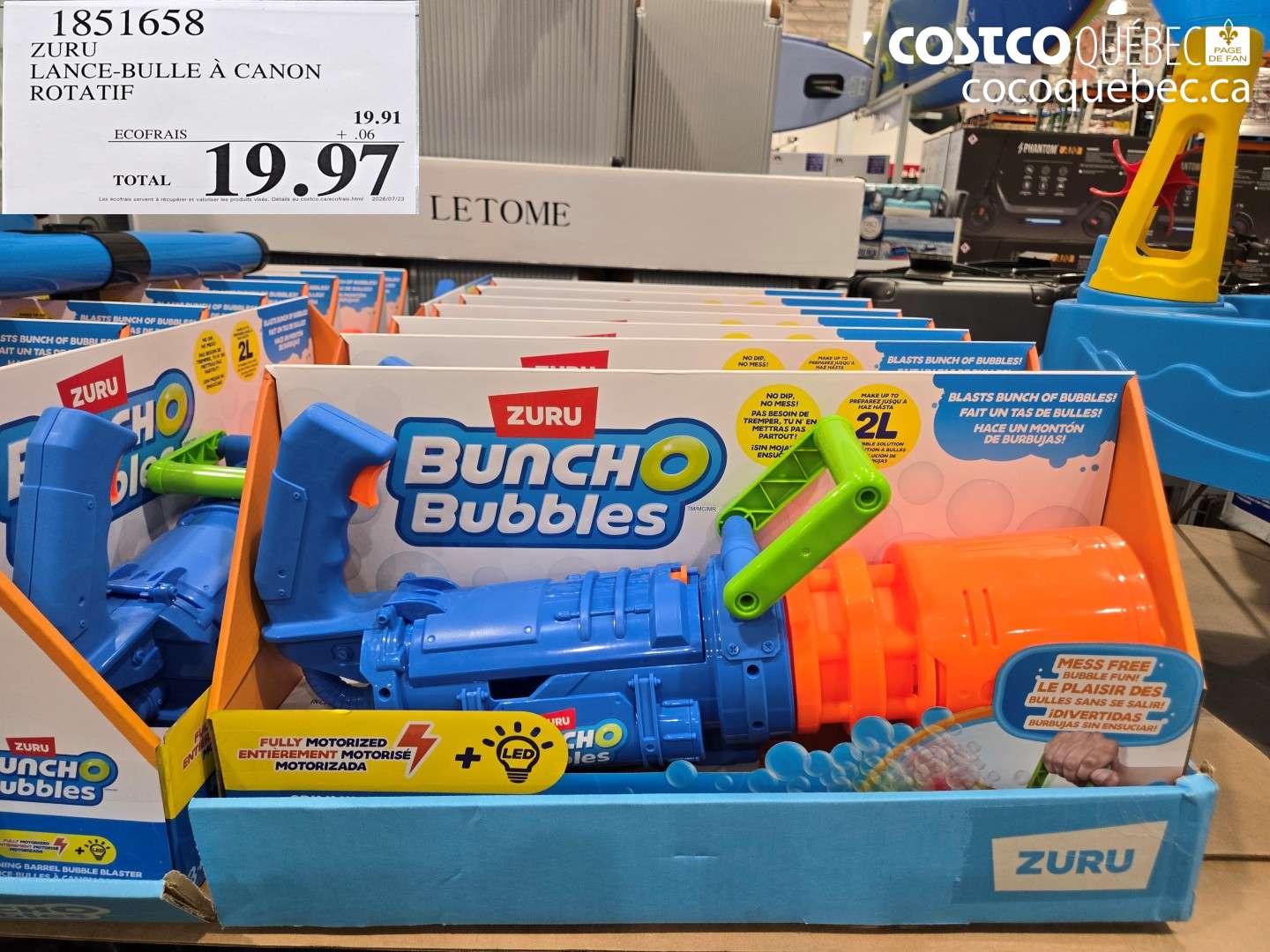 1851658 ZURU LANCE-BULLE À CANON ROTATIF $19.97