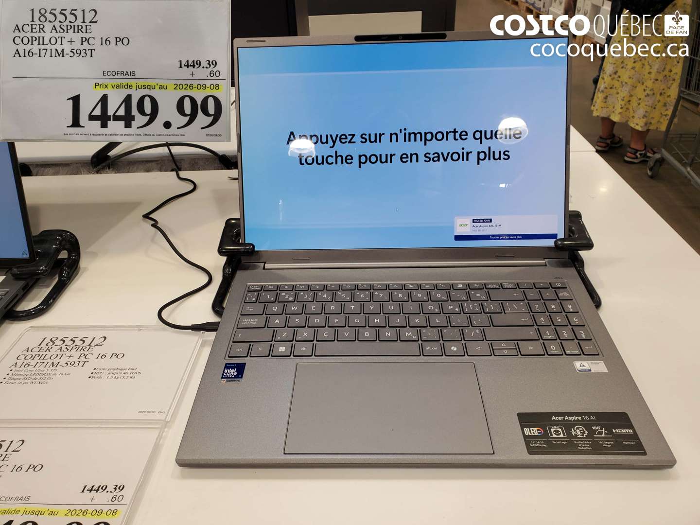 1855512 ACER ASPIRE COPILOT + PC 16 PO A16-I71M-593T (EXPIRES ON 2026-09-08) $1449.99
